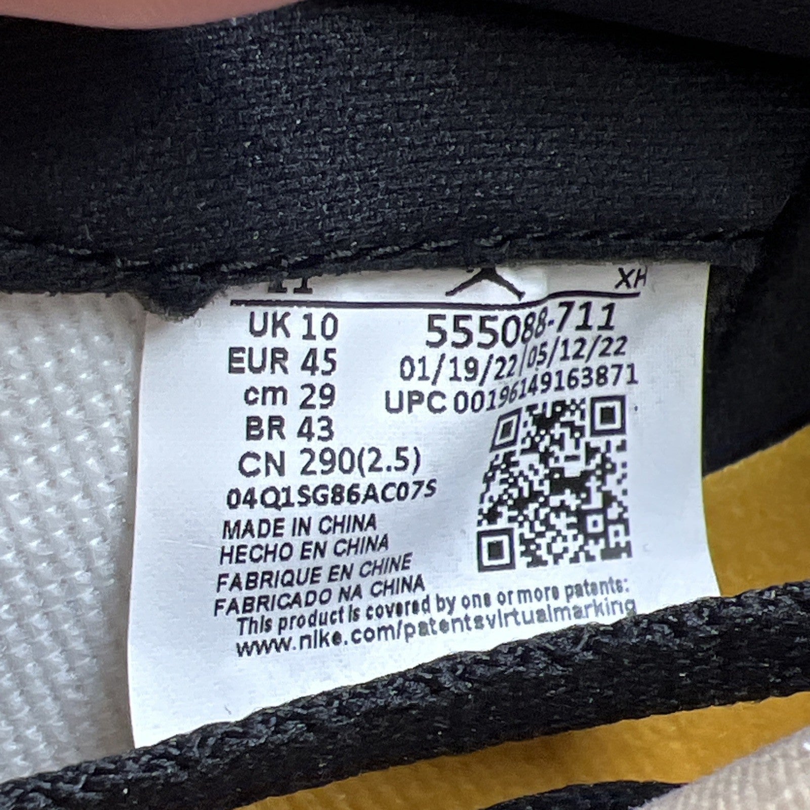 Size 11 - Air Jordan 1 Retro OG High Yellow Toe (555088-711)