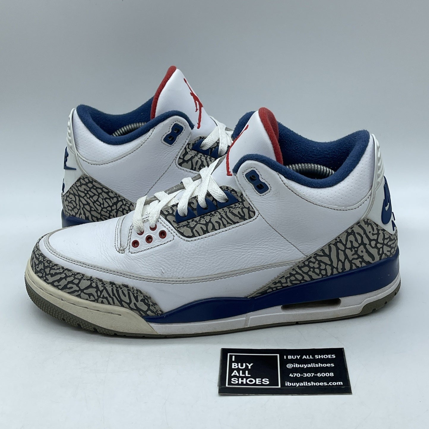 Size 10.5 - Jordan 3 Retro OG Mid True Blue Black Grey Suede Leather (854262-106