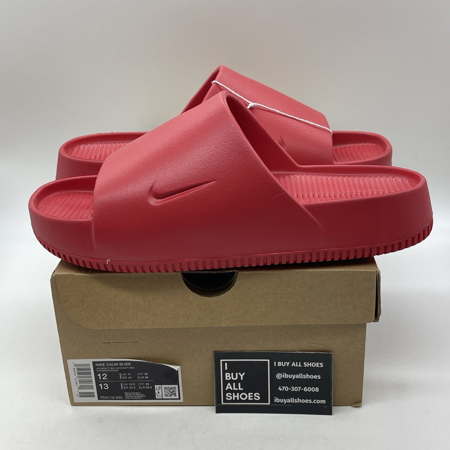 Size 12 - Nike Calm Men’s Slide, University Red Rubber (FD4116-600)