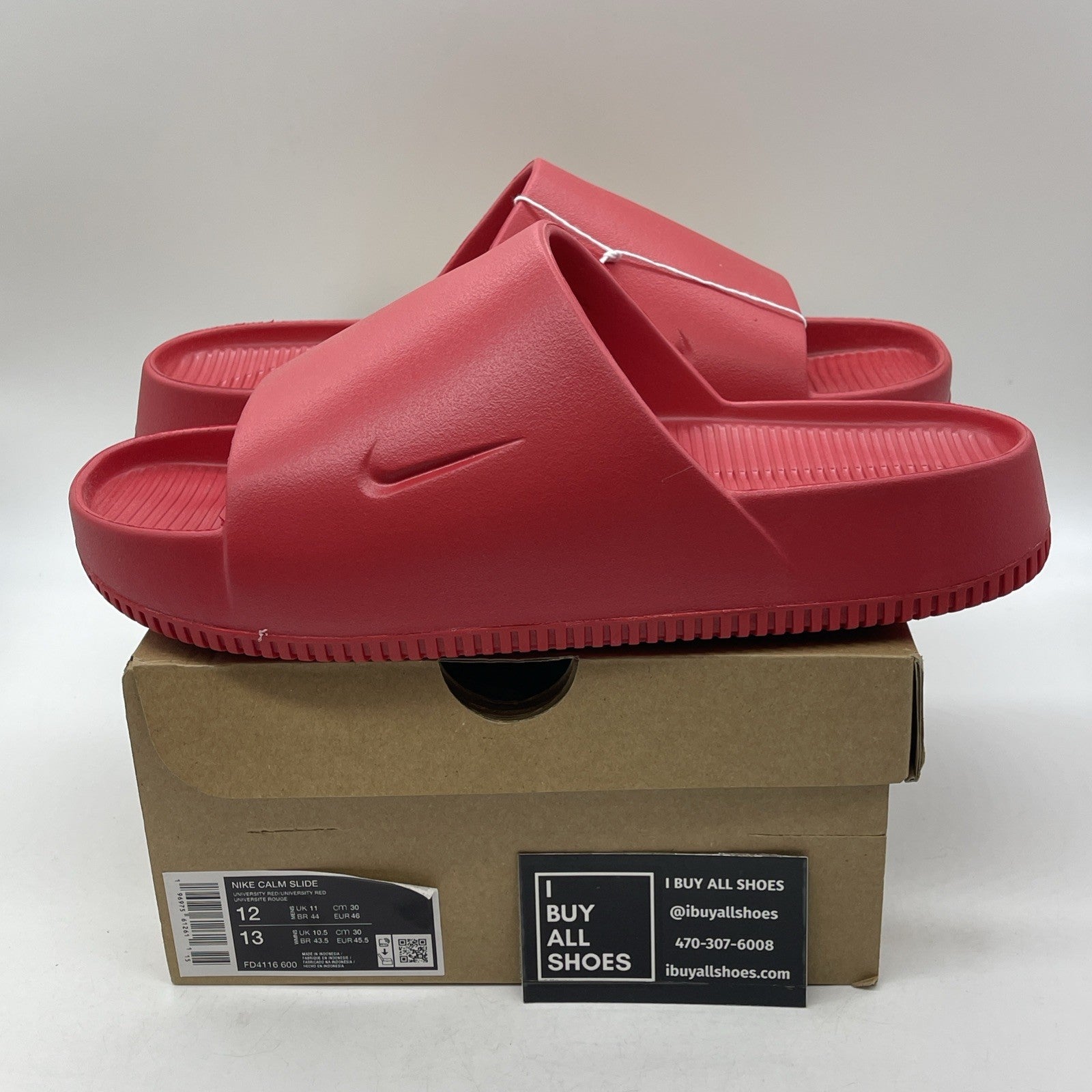 Size 12 - Nike Calm Men’s Slide, University Red Rubber (FD4116-600)