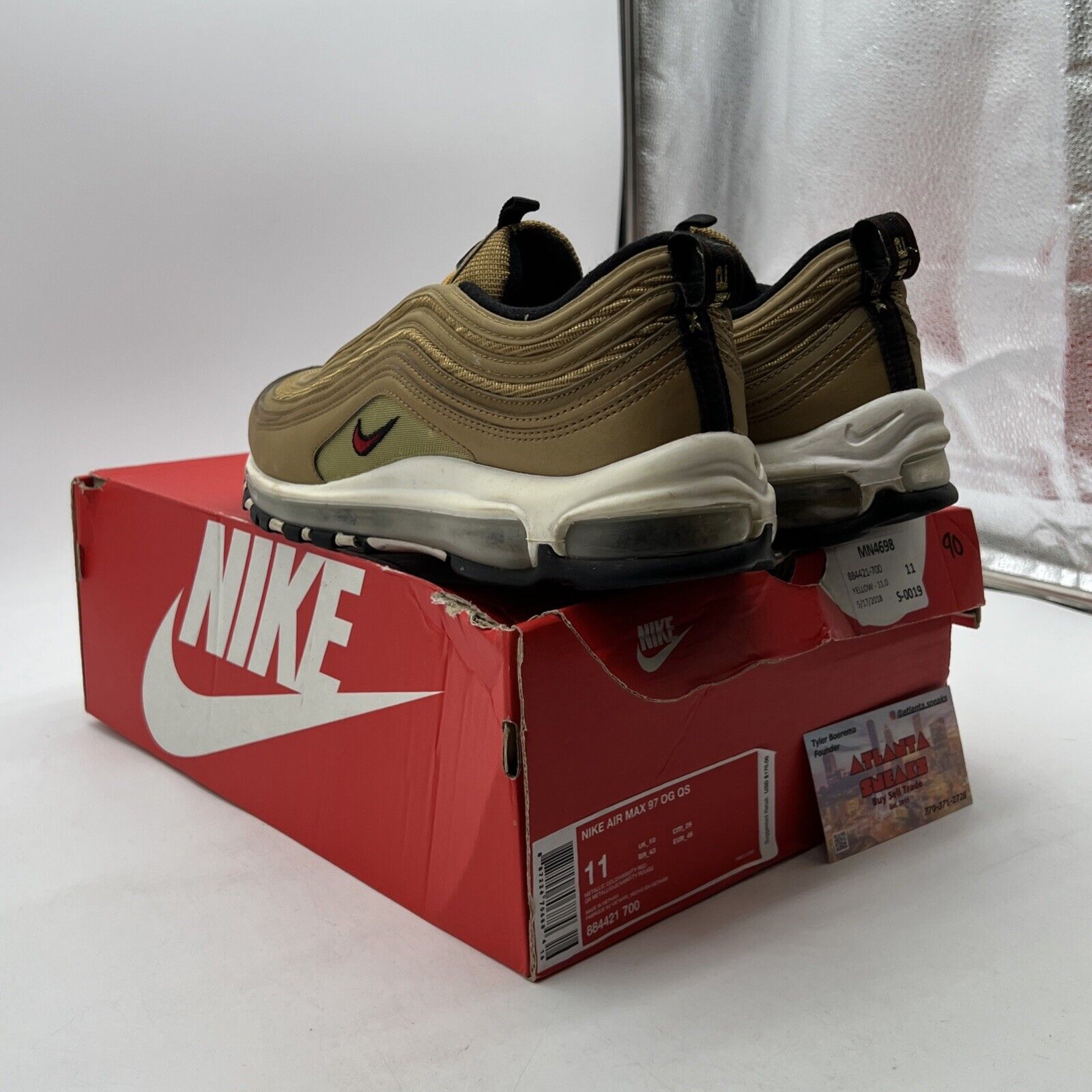 Size 11 - Nike Air Max 97 OG QS Metallic Gold (884421-700)