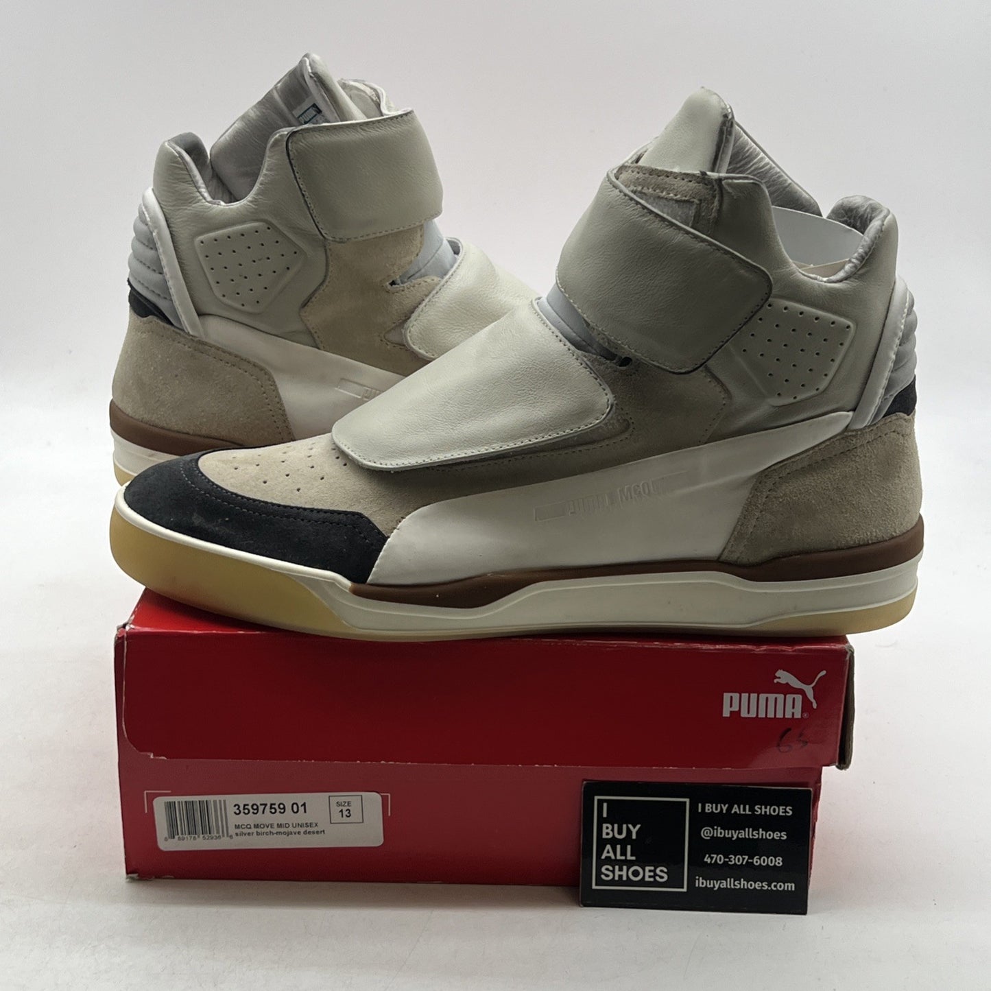Size 13 - PUMA Move Mid x Alexander McQueen Silver Birch/Mojave Desert
