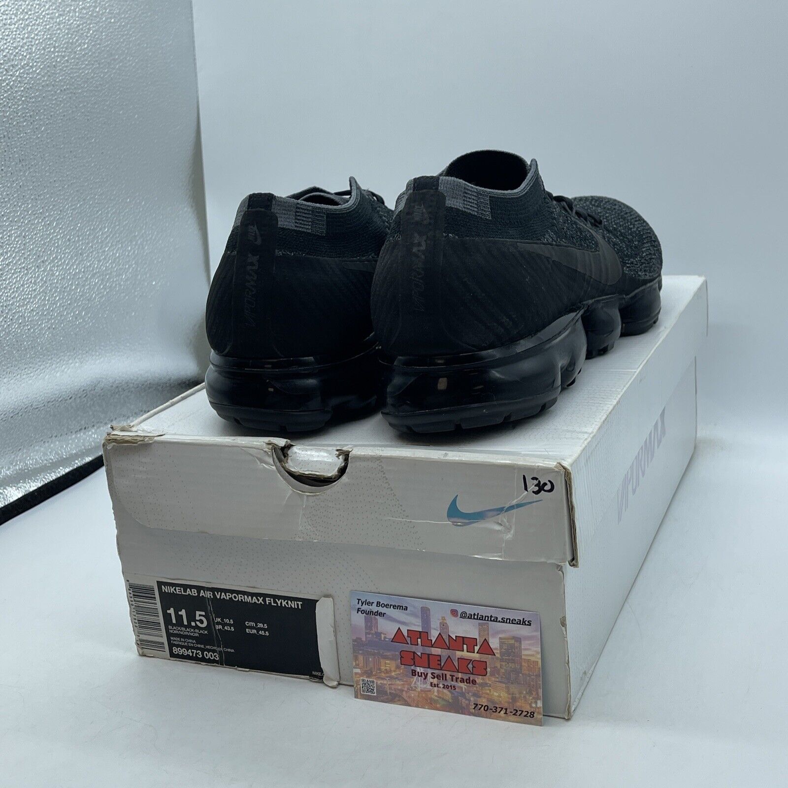 Size 11.5 - NikeLab Air VaporMax Triple Black Suede Leather (899473-003)