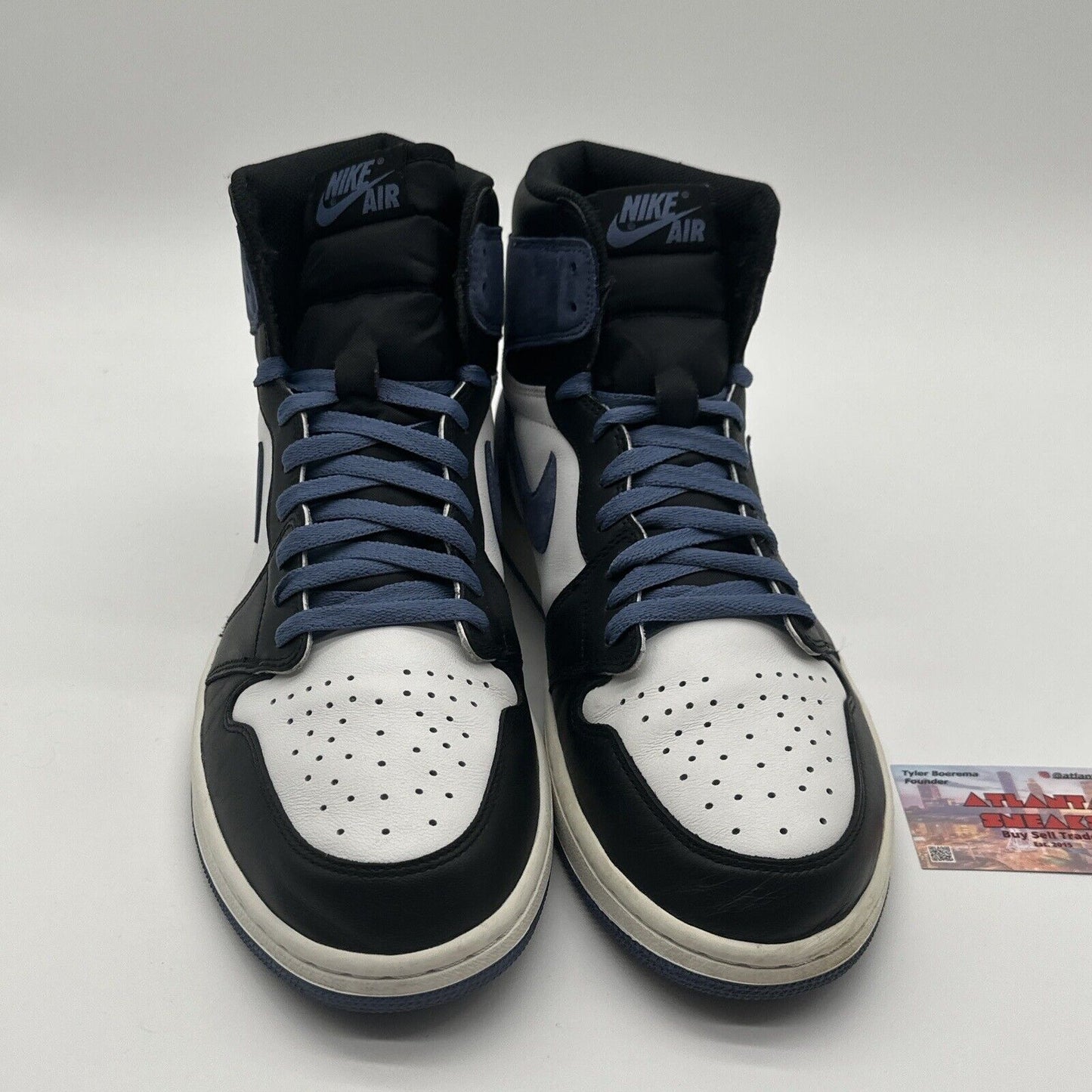 Size 13 - Jordan 1 Retro High OG Blue Moon 2018 Navy White Black Spades Icy Cond