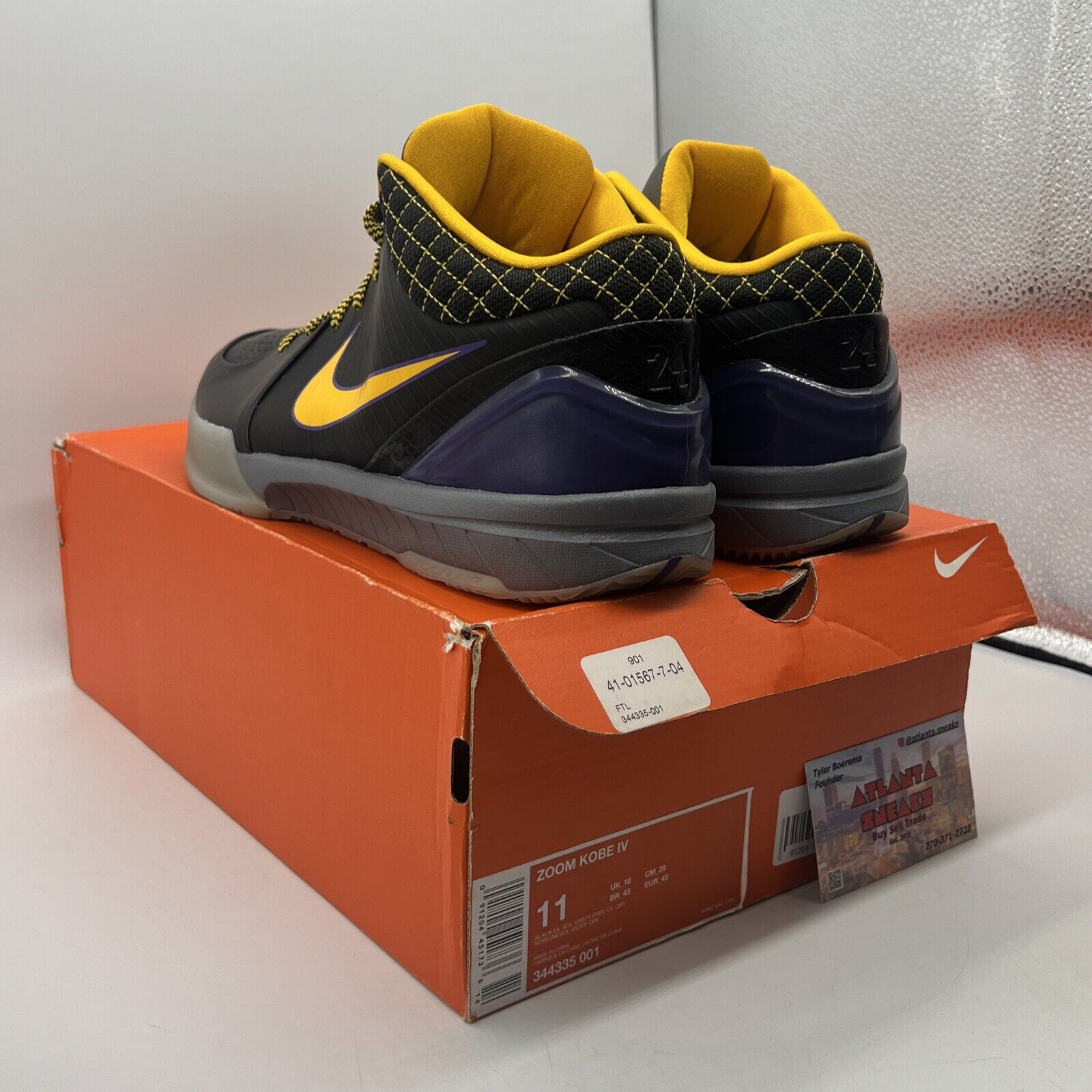 Size 11 - Nike Zoom Kobe 4 Carpe Diem Black Yellow Purple (344355-001)