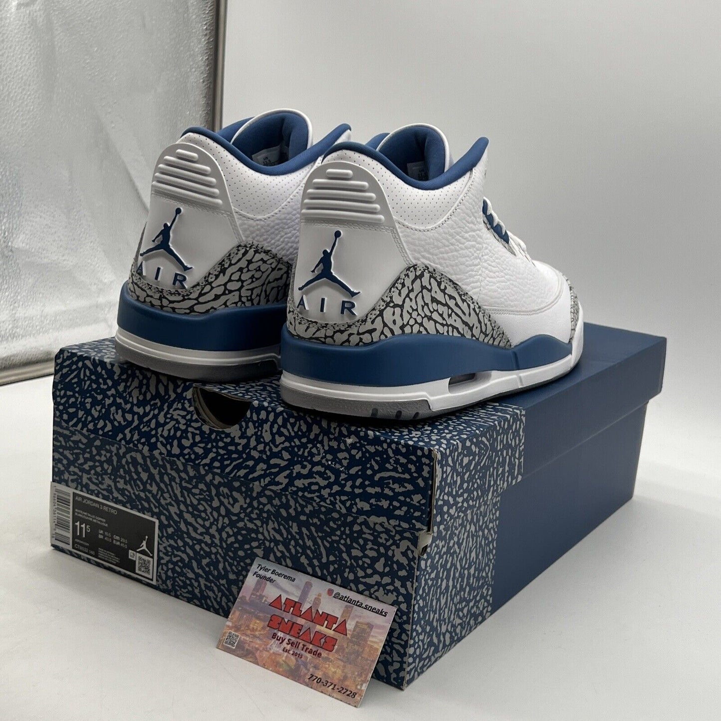 Size 11.5 - Jordan 3 Retro Mid Washington Wizards White Blue (CT8532-148)