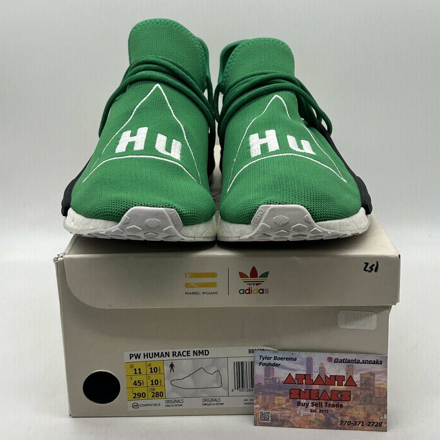 Size 11 - adidas Pharrell x NMD Human Race Green White Black (BB0620)