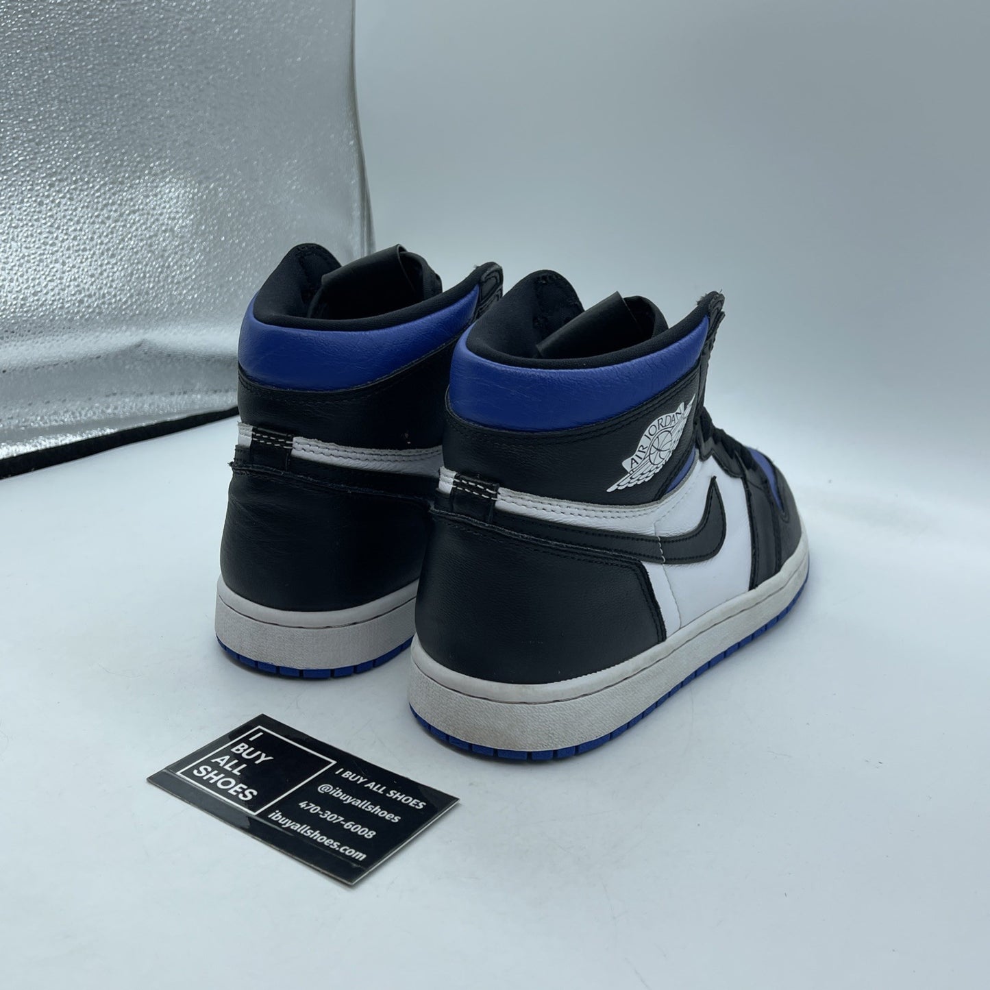Size 8 - Jordan 1 Retro OG High Royal Toe Black Blue Leather (555088-041)