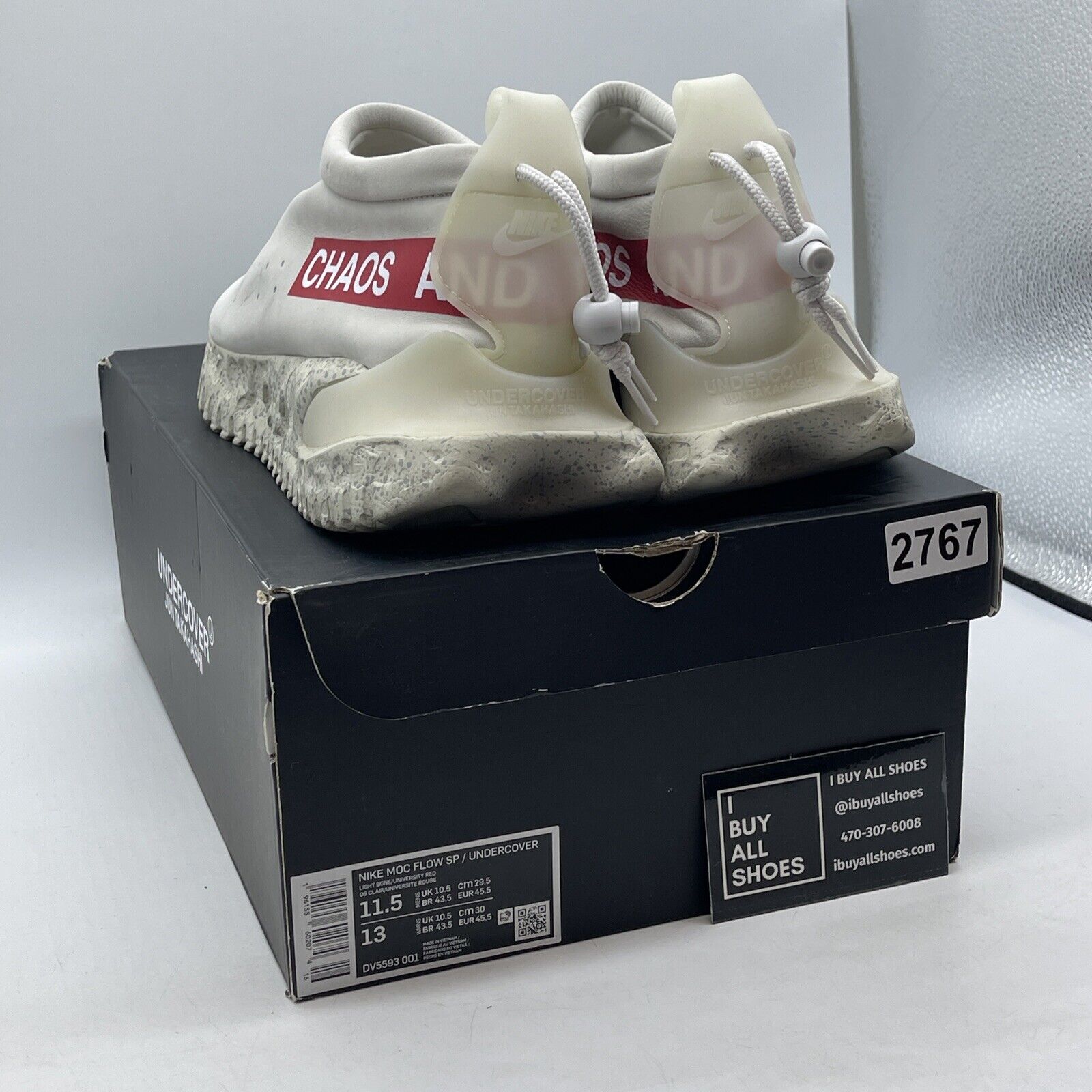 Size 11.5 - Nike Undercover x Moc Flow SP Light Bone White Red Suede (DV5593-001