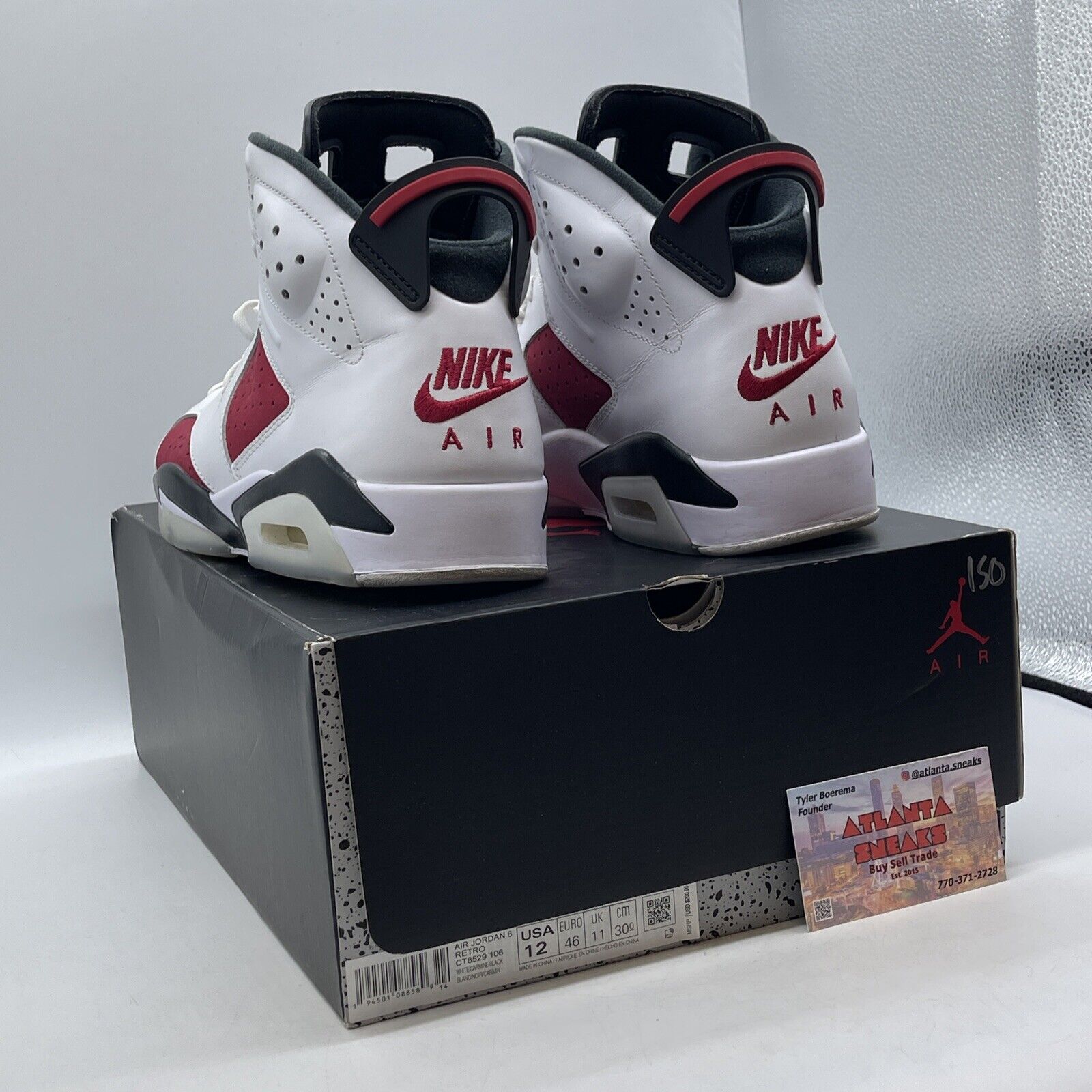 Size 12 - Jordan 6 Retro OG Mid Carmine White Red Black (CT8529-106)