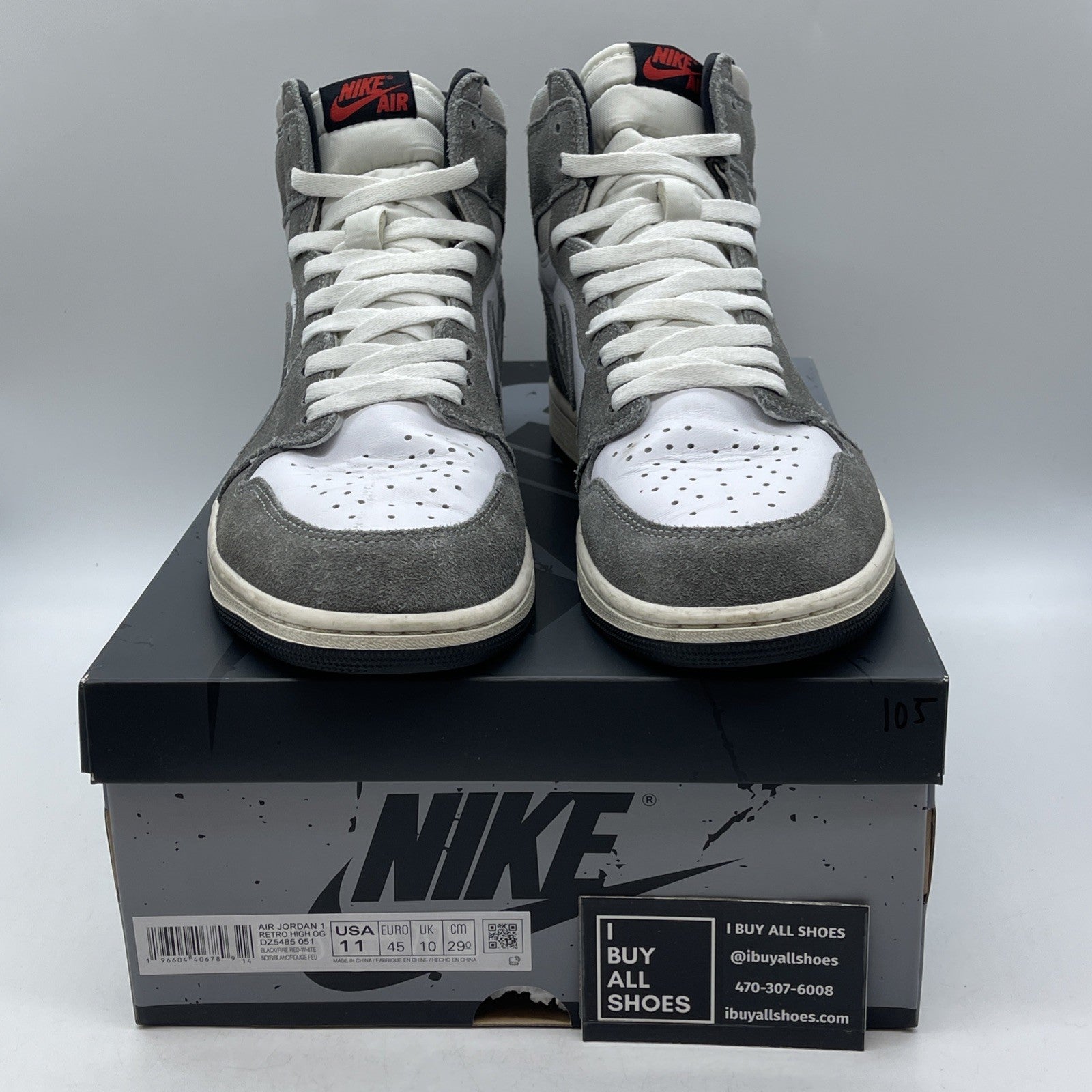 Size 11 - Air Jordan 1 Retro OG High Washed Black (DZ5485-051)