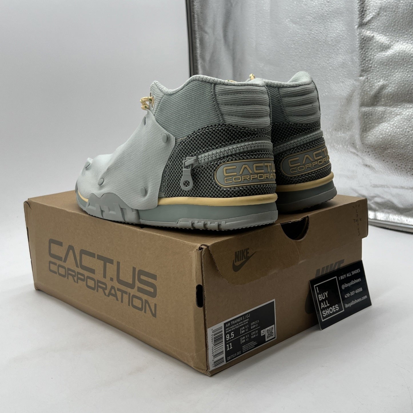 Size 9.5 - Nike Travis Scott x Air Trainer 1 SP Gray (DR7515-001)