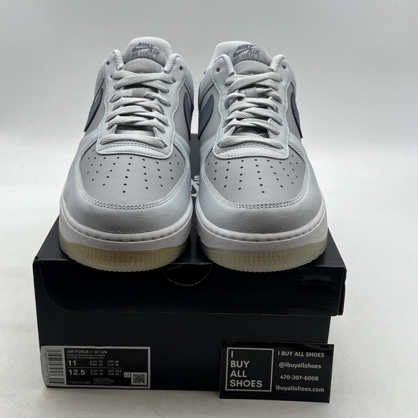 Size 11 - NIKE AIR FORCE 1 07 LV8 Pure Platinum/Light Carbon/Grey (FJ4170-001)