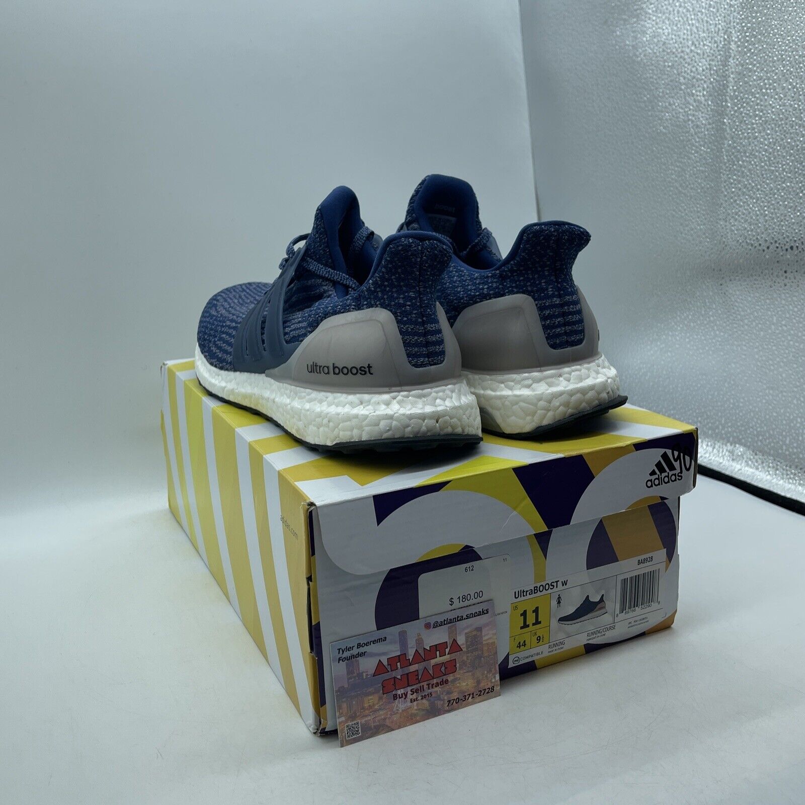 Size 11W - adidas UltraBoost 3.0 Mystery Blue White Gray (BA8928)