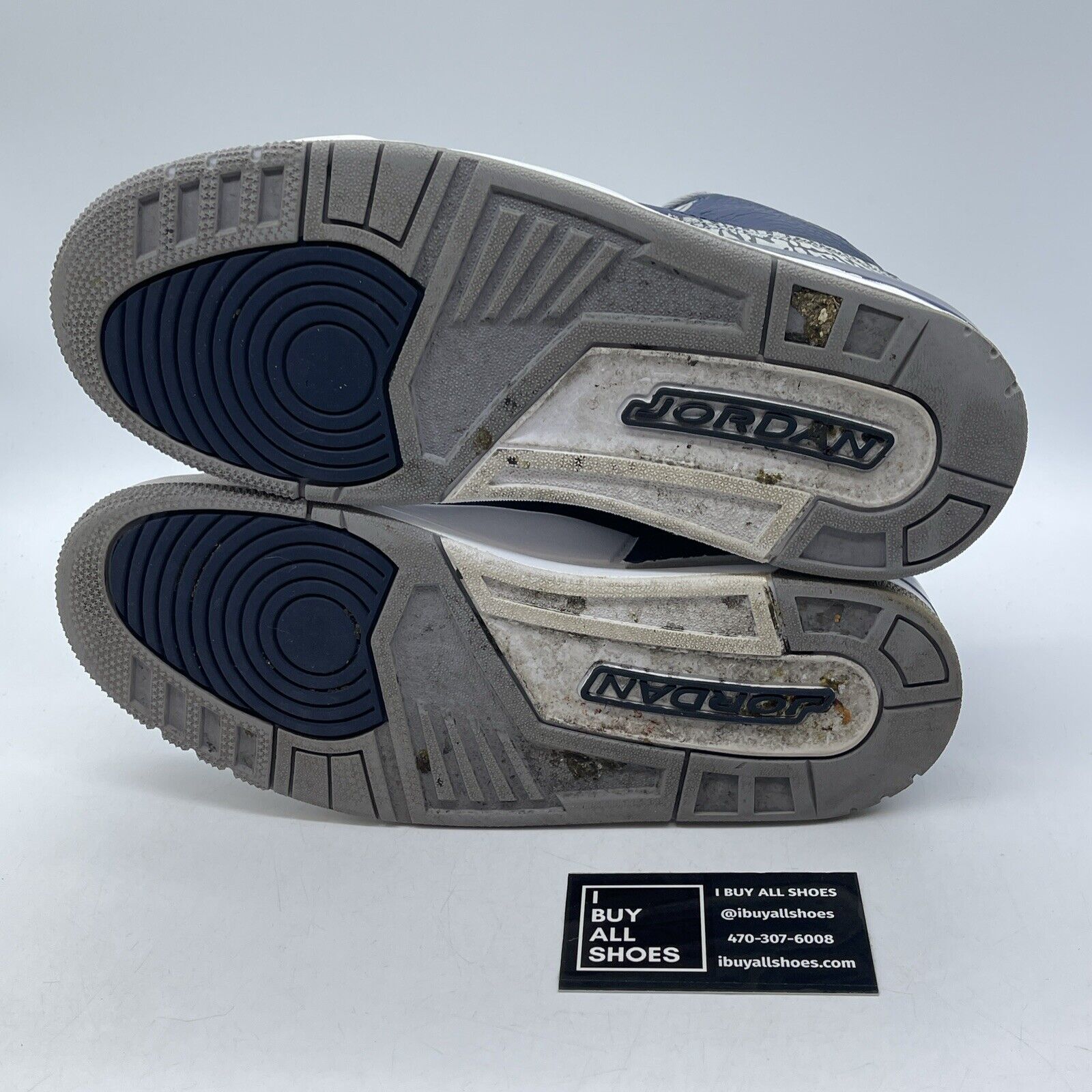 Size 9 - Jordan 3 Retro Blue Grey White Suede Leather (CT8532-401)