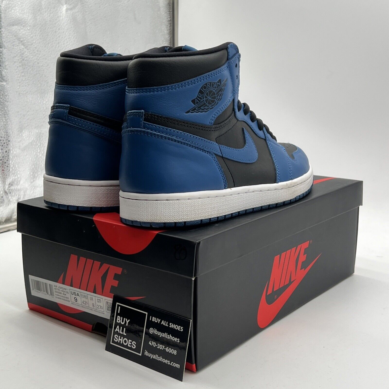 Size 9 - Air Jordan 1 Retro OG High Dark Marina Blue (555088-404)