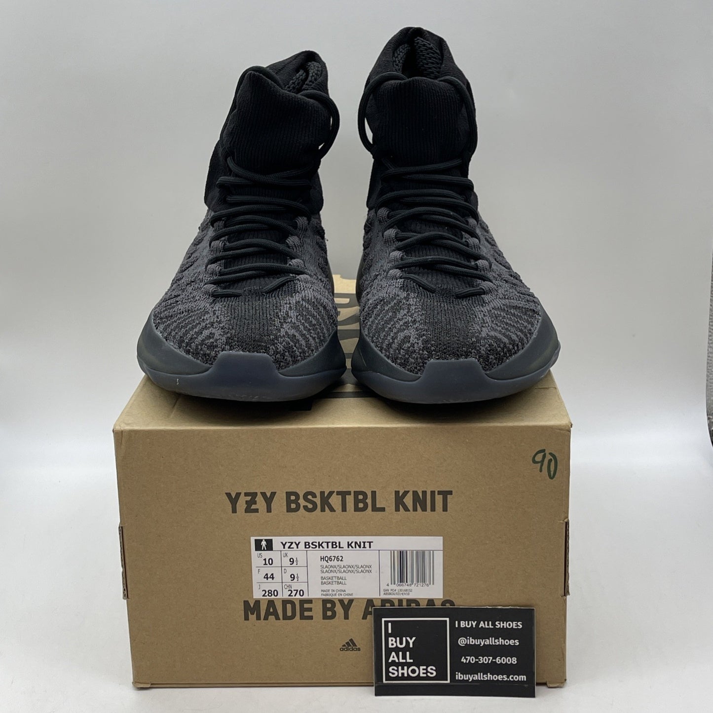 Size 10 - adidas Yeezy Basketball Knit Onyx Black Suede (HQ6762)