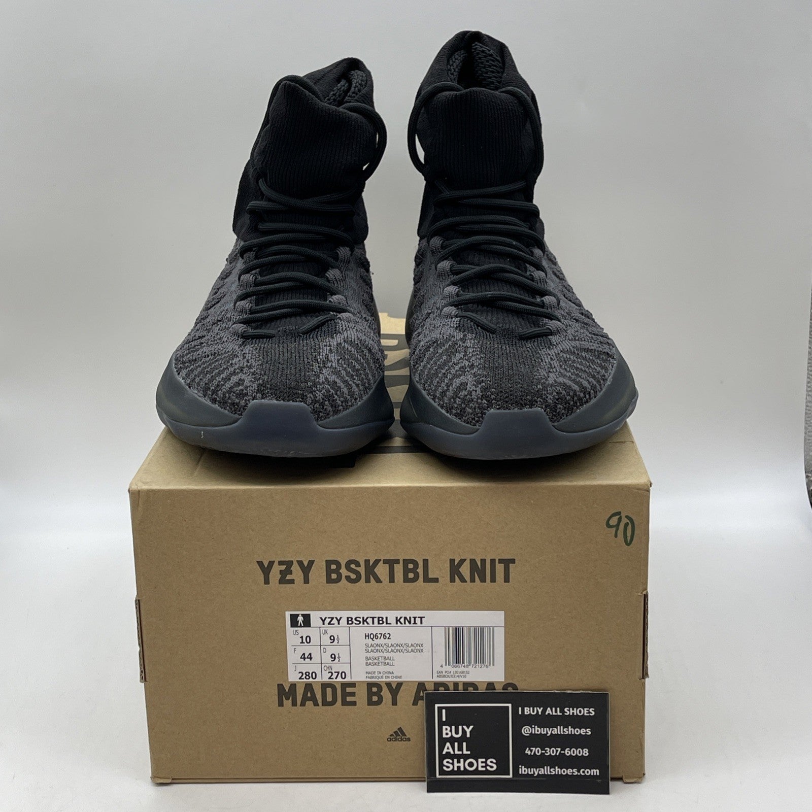 Size 10 - adidas Yeezy Basketball Knit Onyx Black Suede (HQ6762)