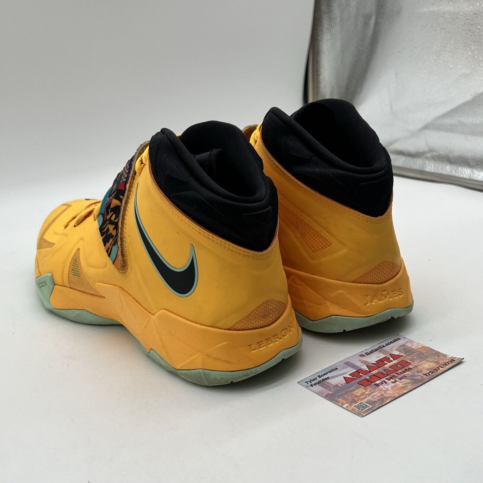 Size 10.5 - Nike LeBron Soldier 7 Pop Art Yellow Aqua Black (599264-800)