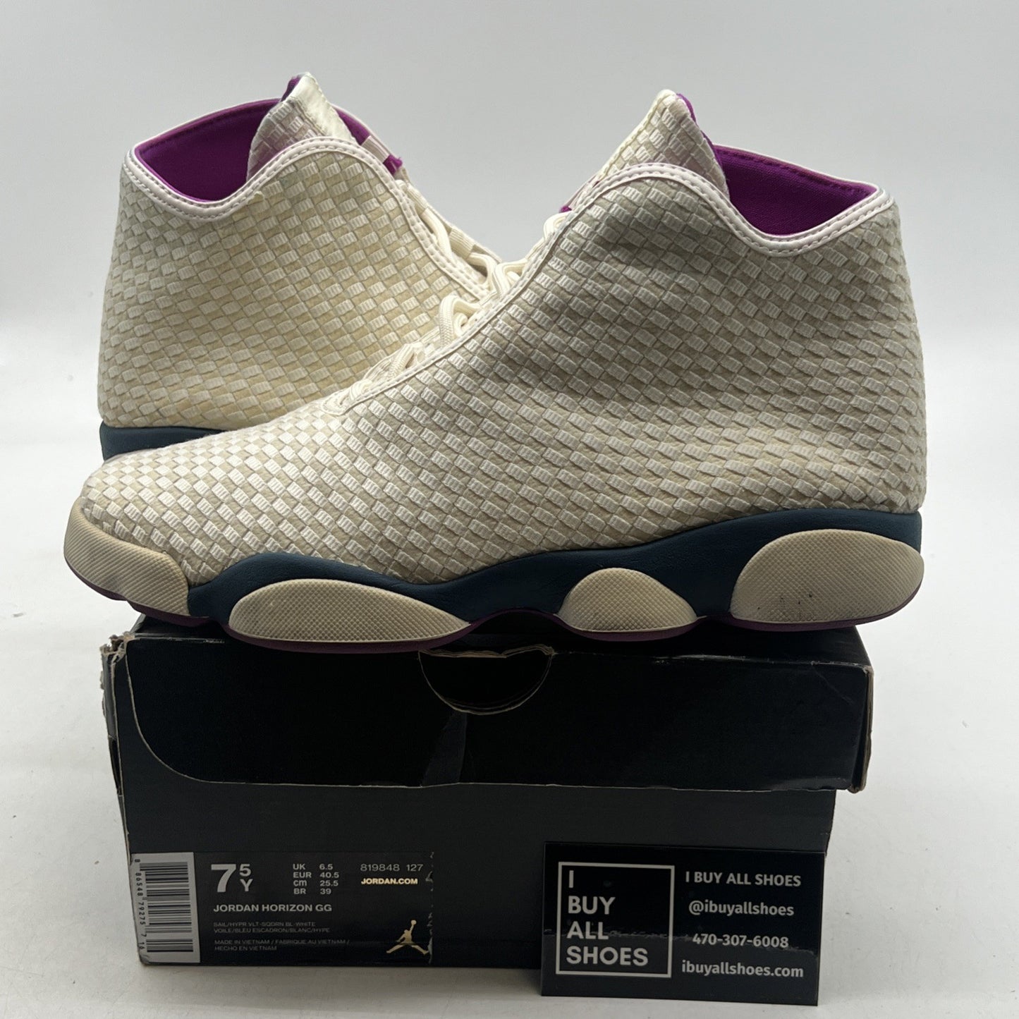 Size 7.5 - Air Jordan Horizon GG Sail/Hyper Youth Basketball Shoes (819848-127)
