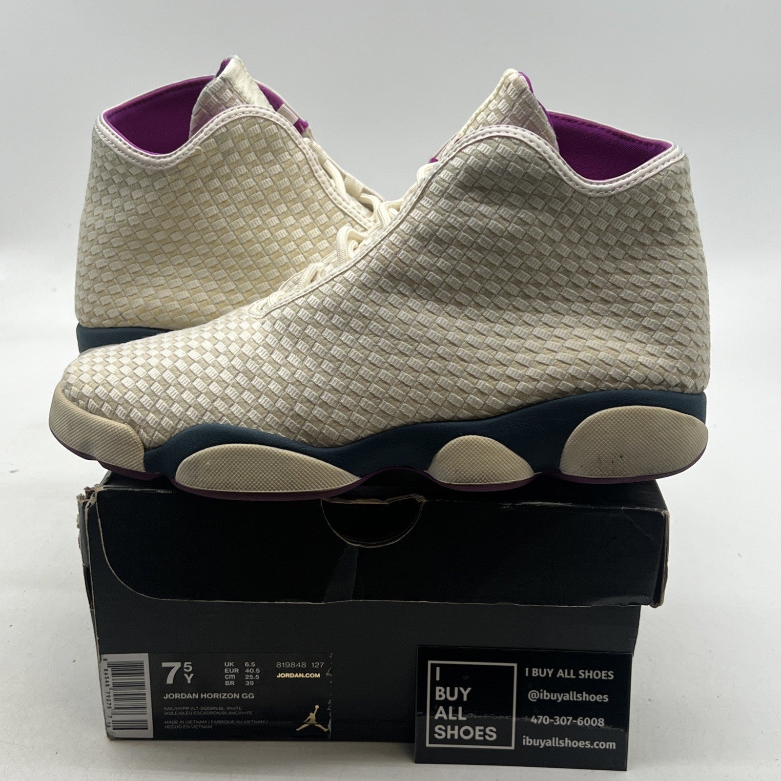 Size 7.5 - Air Jordan Horizon GG Sail/Hyper Youth Basketball Shoes (819848-127)