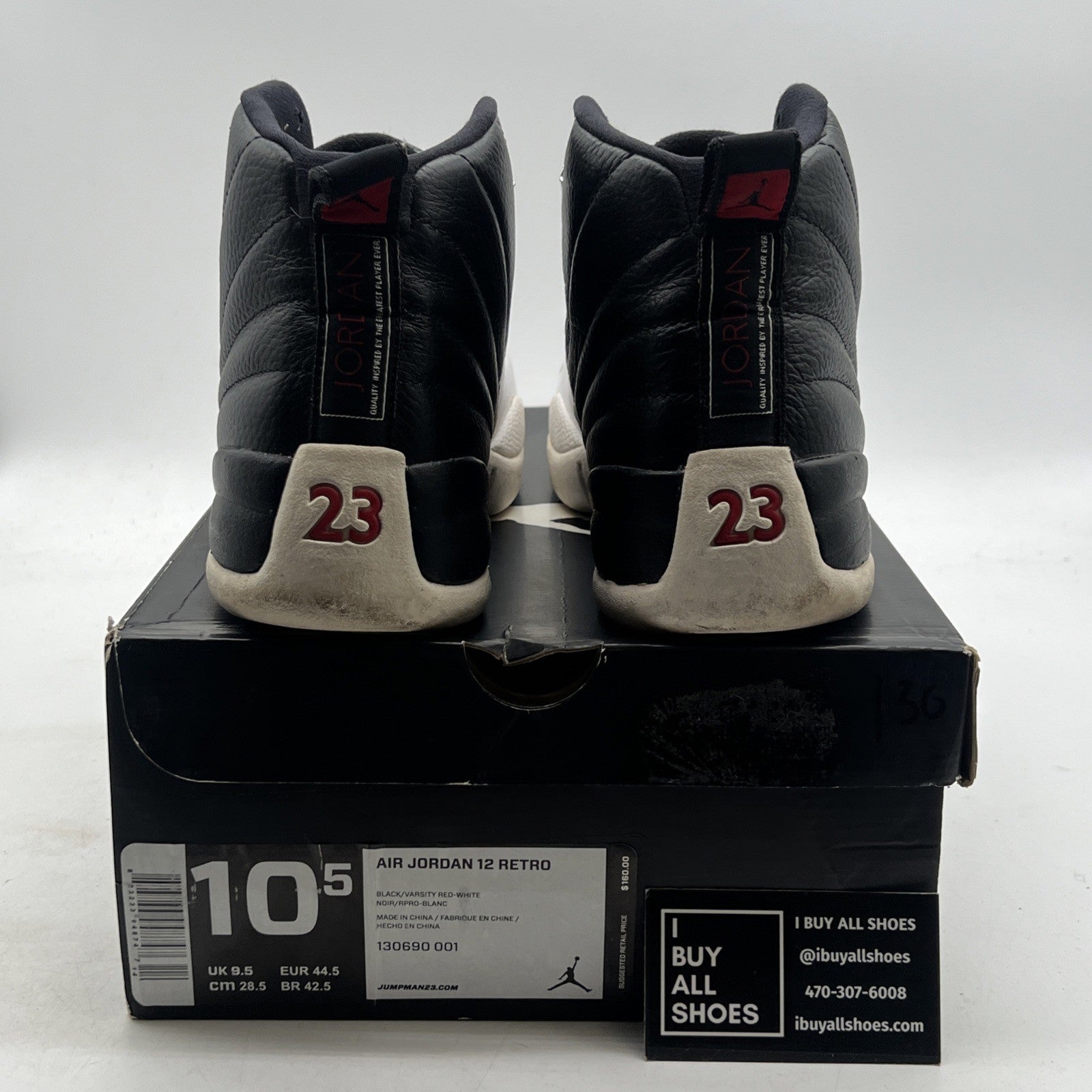 Size 10.5 - Air Jordan 12 Retro 2012 Playoff (130690-001)