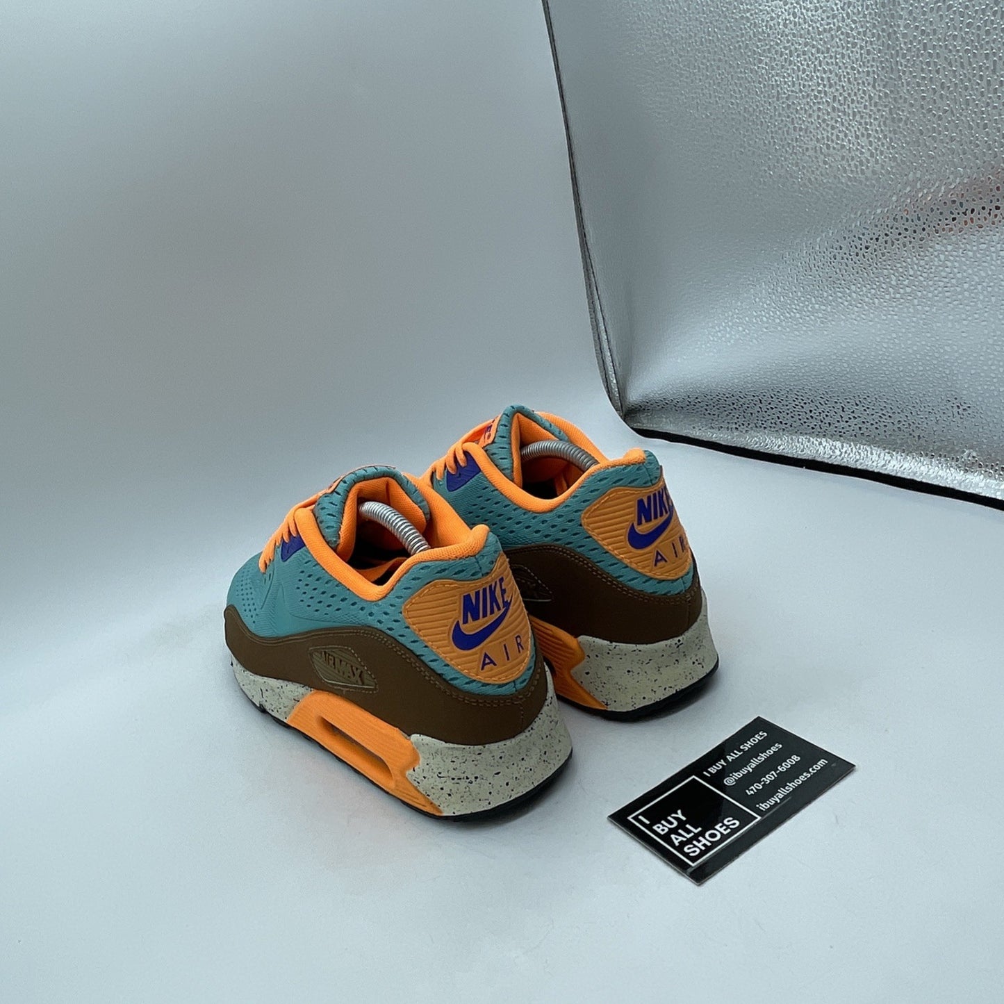 Size 9 - Nike Air Max 90 EM Beaches of Rio Orange Brown Blue (554719-336)