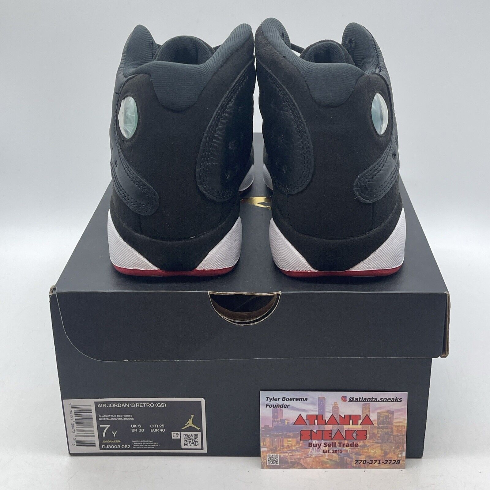 Size 6.5 - Jordan 13 Retro Mid Playoff Black White Red Suede (DJ3003-062)