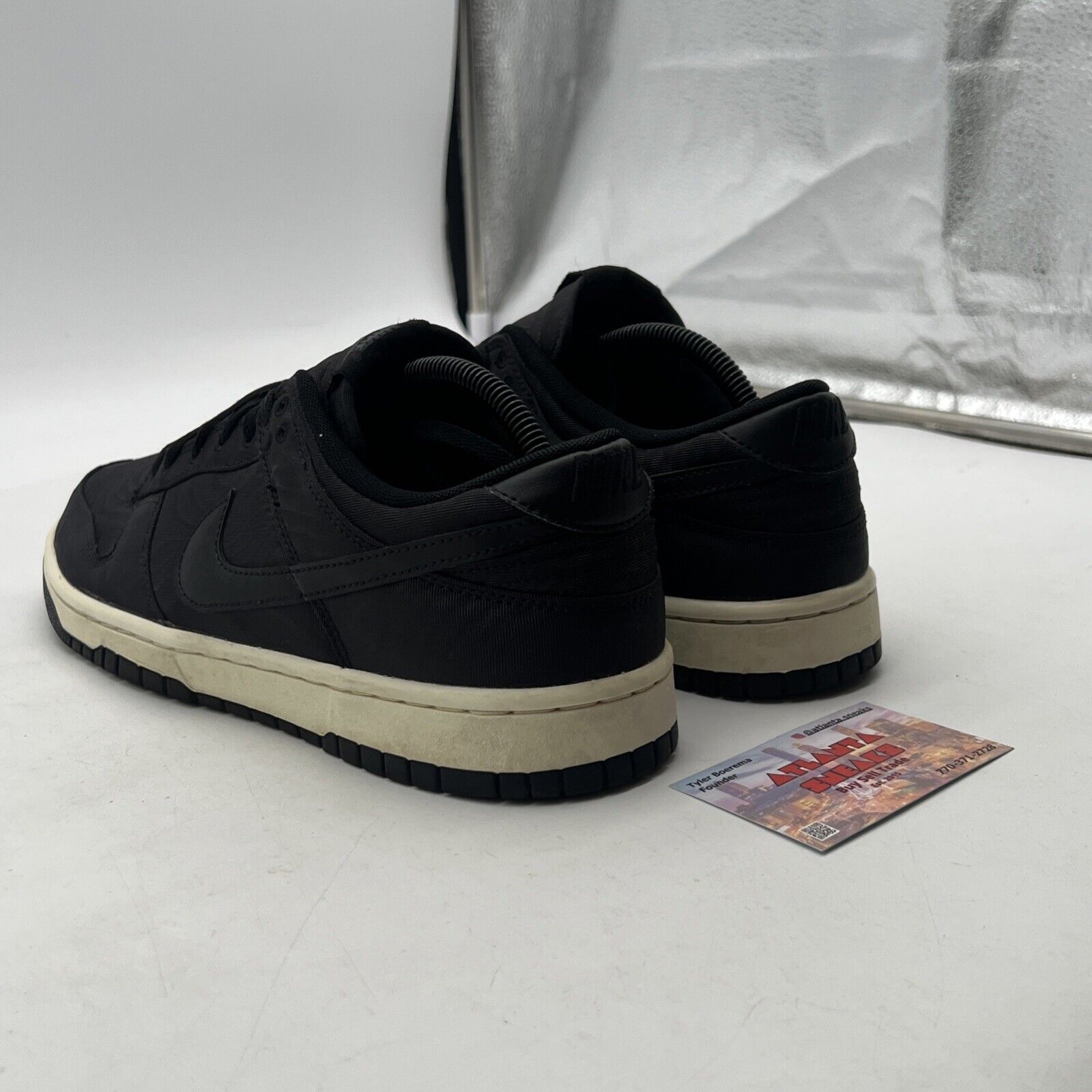 Size 9.5 - Nike Dunk Low Black Canvas (DV7211-001)