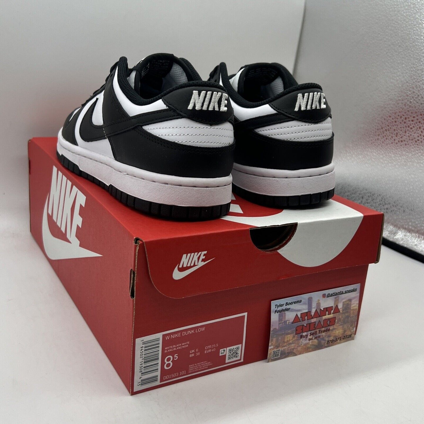 Size 8.5 - Nike Dunk Low Black White W Brand New Og All