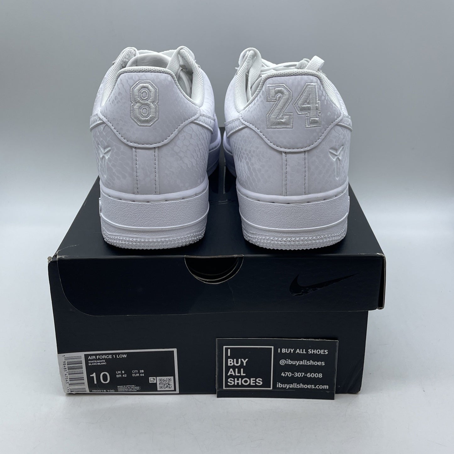 Size 10 - Nike Kobe Bryant x Air Force 1 Low Forever White (IB0018-100)