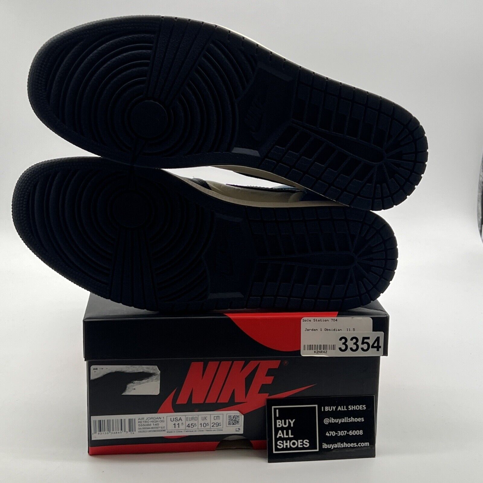 Size 11.5 - Air Jordan 1 Retro OG High Obsidian UNC 2019 (555088-140)