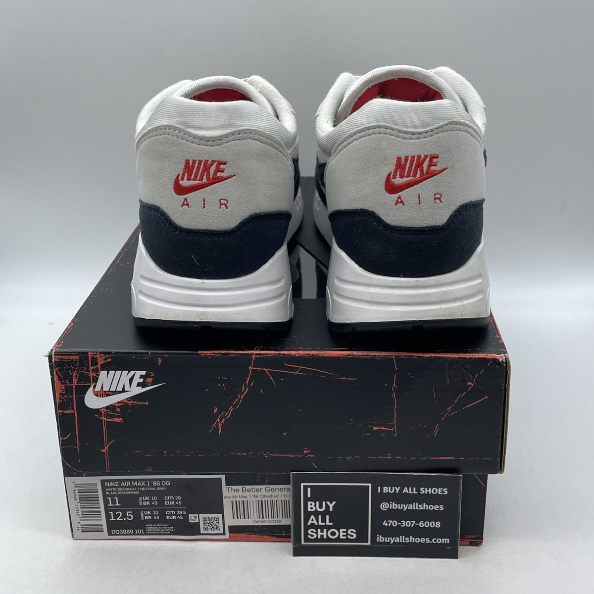 Size 11 - Nike Air Max 1 '86 OG Big Bubble Obsidian (DQ3989-101)