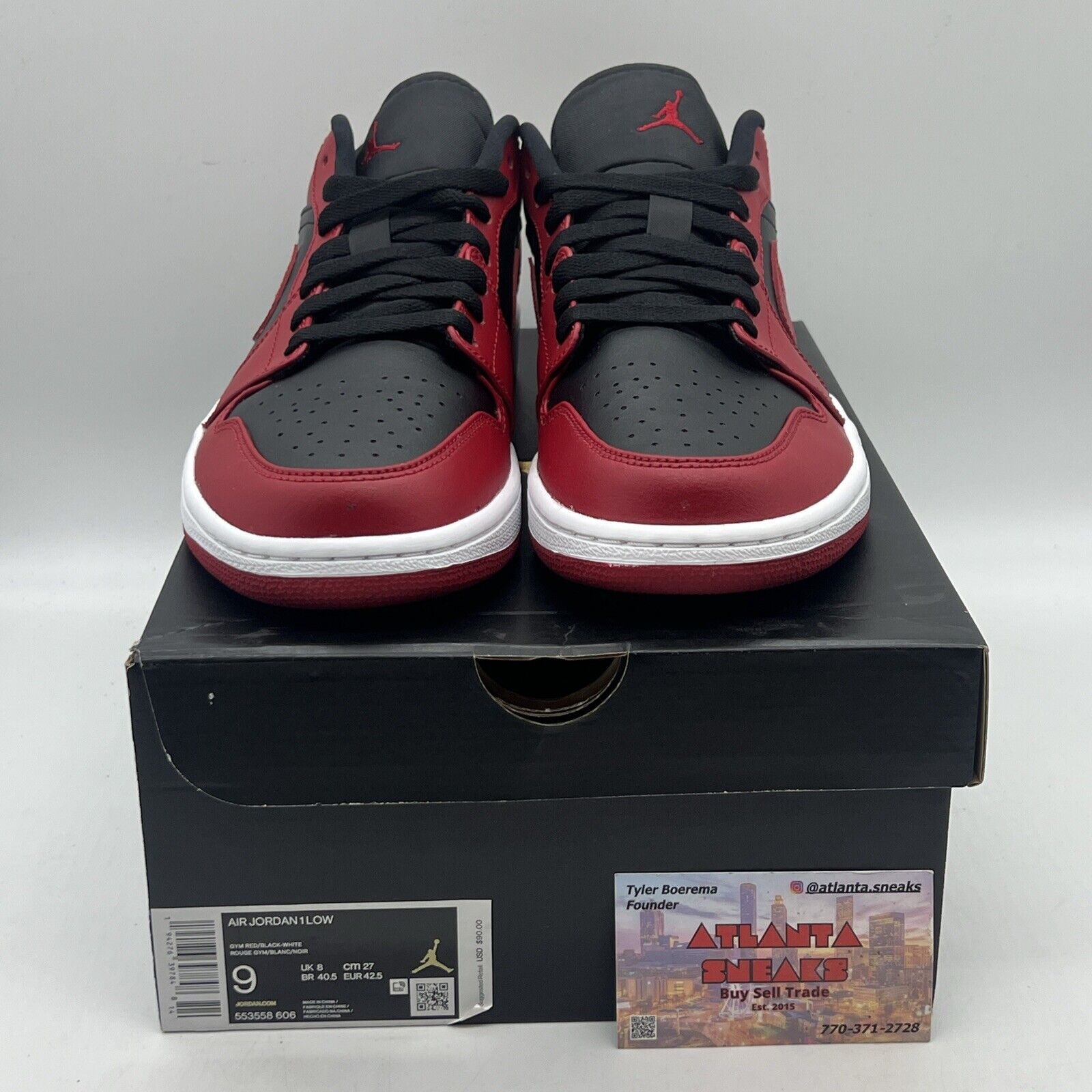 Size 9 - Air Jordan 1 Reverse Bred Red White Black Brand New Og All DS