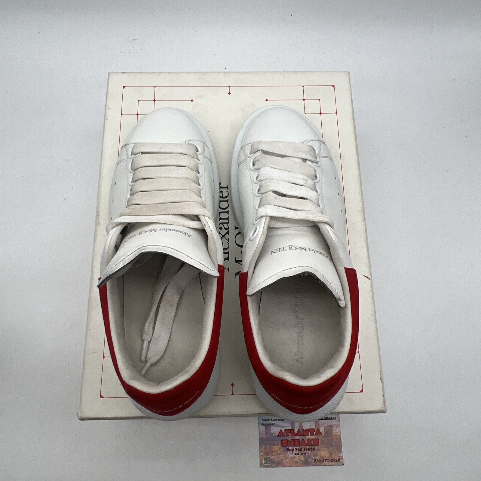 Size 6 - Alexander McQueen Oversized Sneaker White Lust Red (553770-WHGP7-9676)