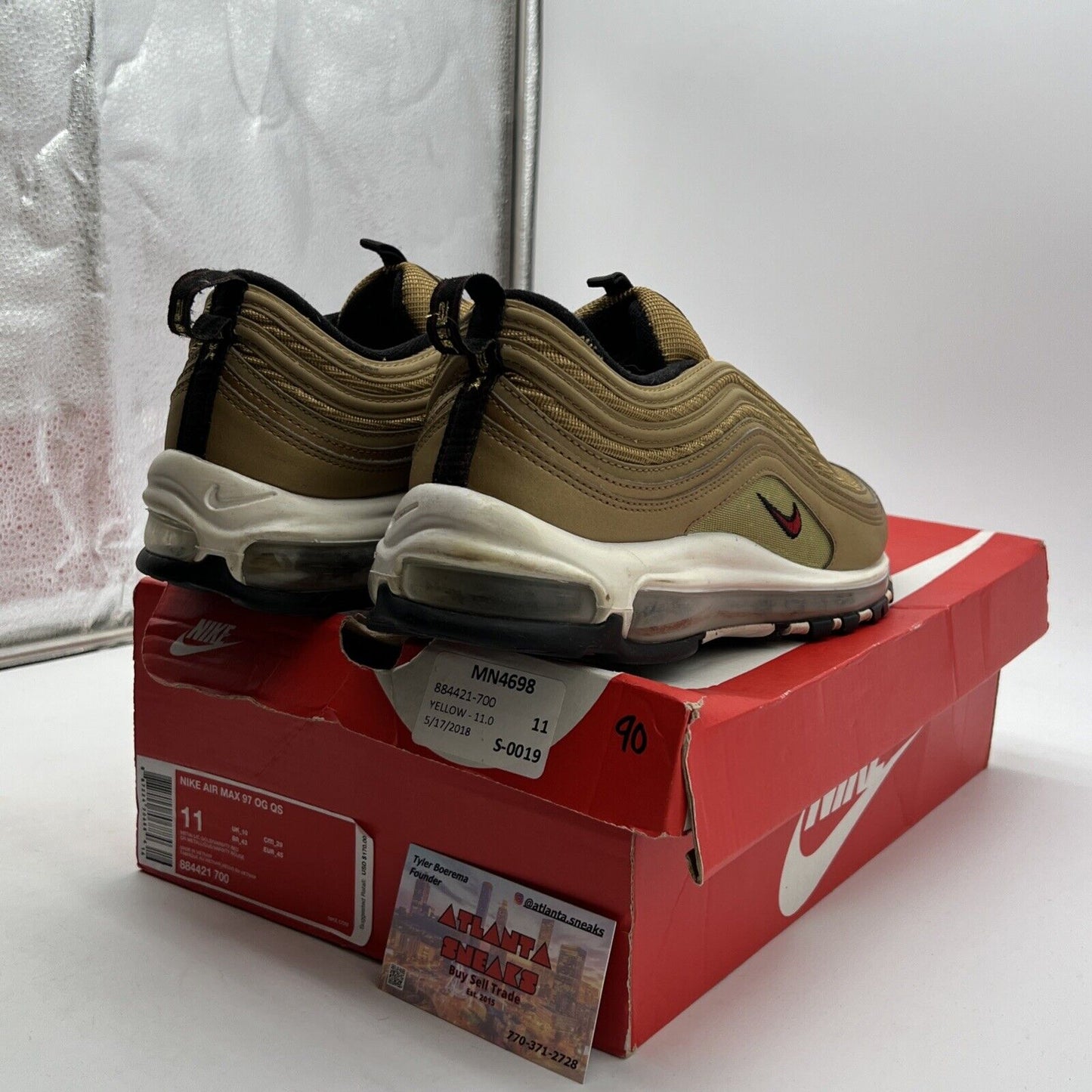 Size 11 - Nike Air Max 97 OG QS Metallic Gold (884421-700)