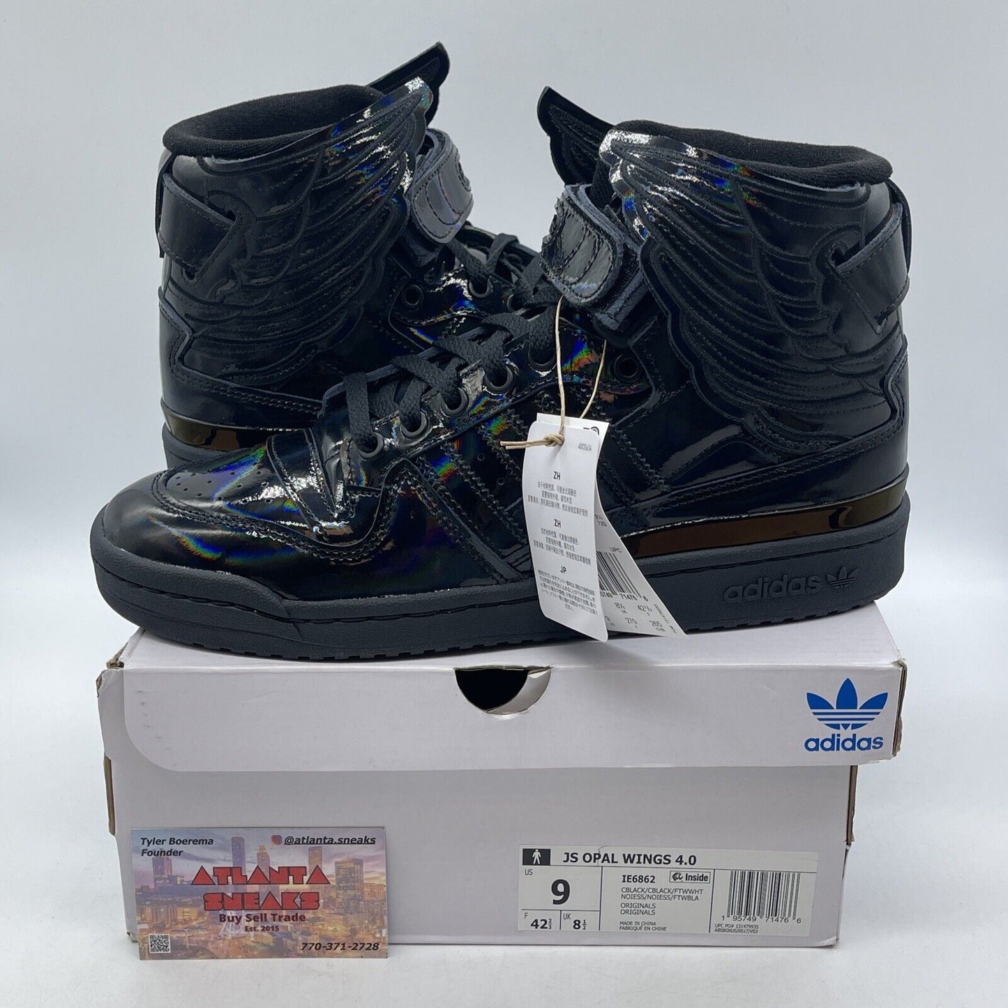 Size 9 - adidas Jeremy Scott x Forum Wings 4.0 Black Opal Leather (IE6862)