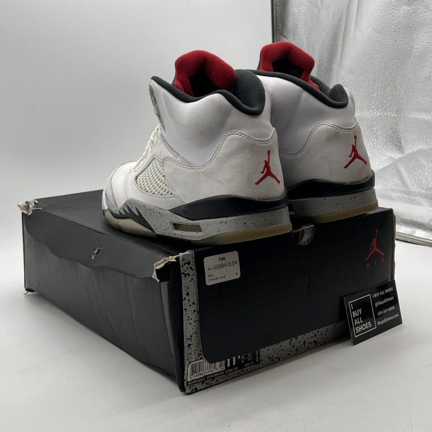 Size 11.5 - Air Jordan 5 Retro White Cement (136027-104)