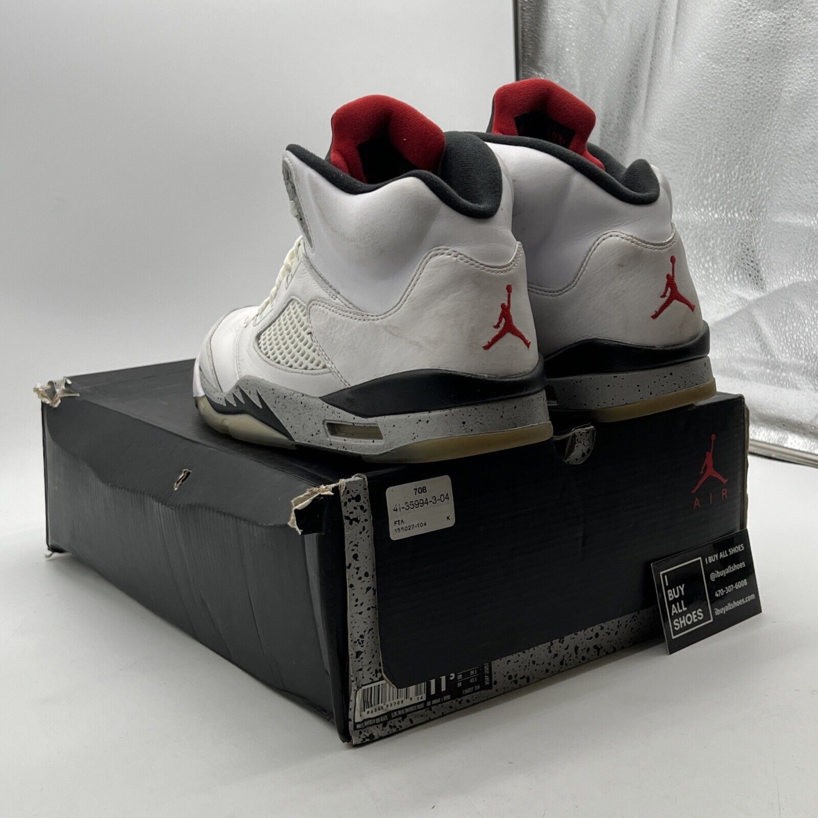 Size 11.5 - Air Jordan 5 Retro White Cement (136027-104)