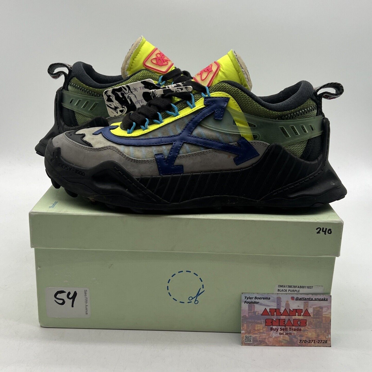 Size 42 EU/ 8 US - Off-White Odsy 1000 Men's Sneakers Black Blue Green