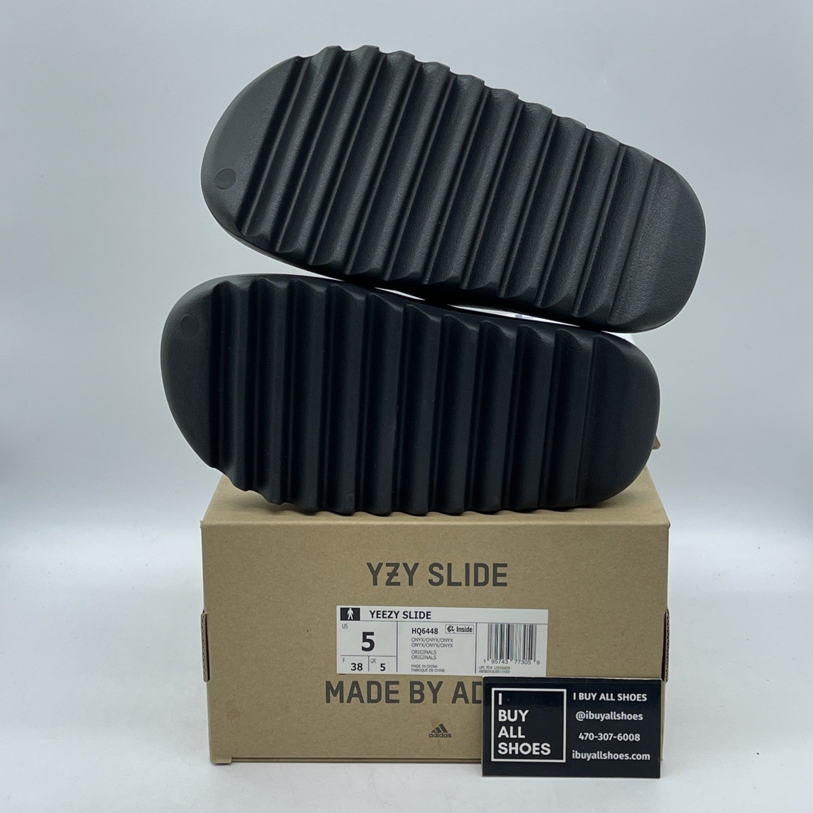 Size 5 - Yeezy Slide Onyx Rubber Black (HQ6448)