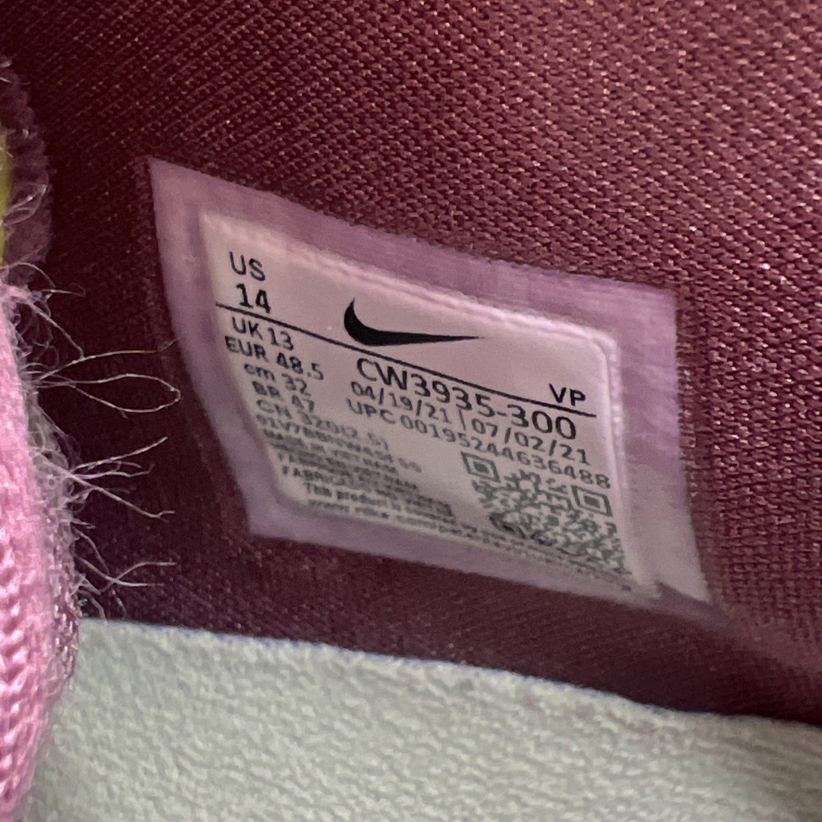 Size 14 - NIKE KD14 KD 14 KEVIN DURANT SURREALISM LIME ICE-MULBERRY (CW3935-300)