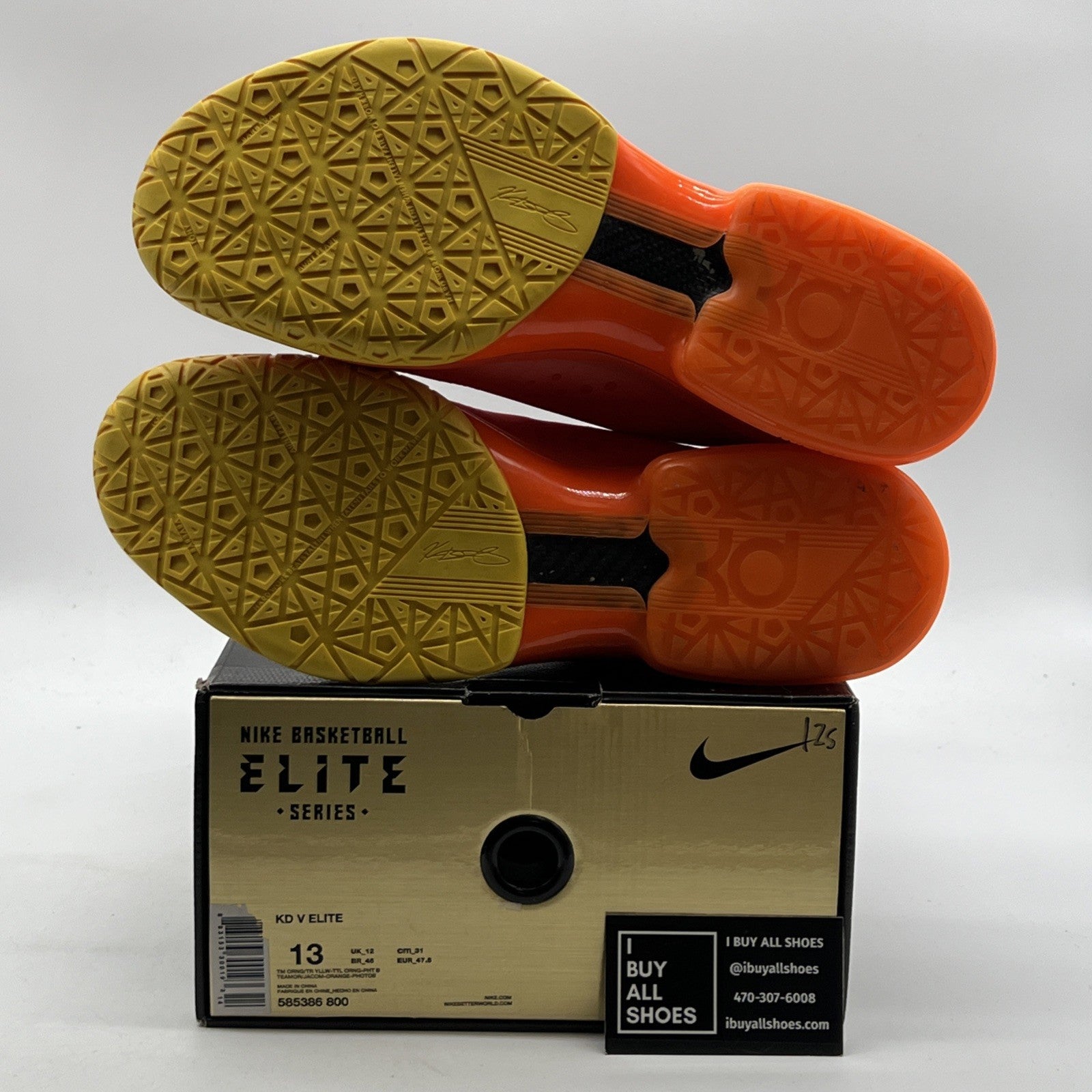 Size 13 - Nike KD 5 Elite Team Orange (585386-800)