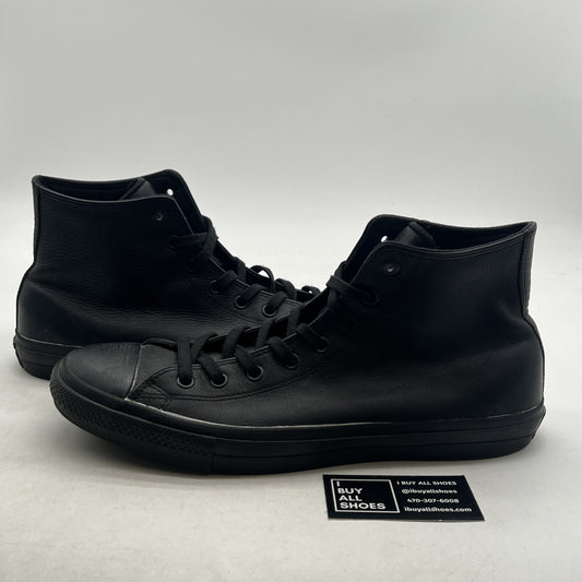 Size 13 -Converse Chuck Taylor All Star Hi Trainers Mono Black Leather (156939C)
