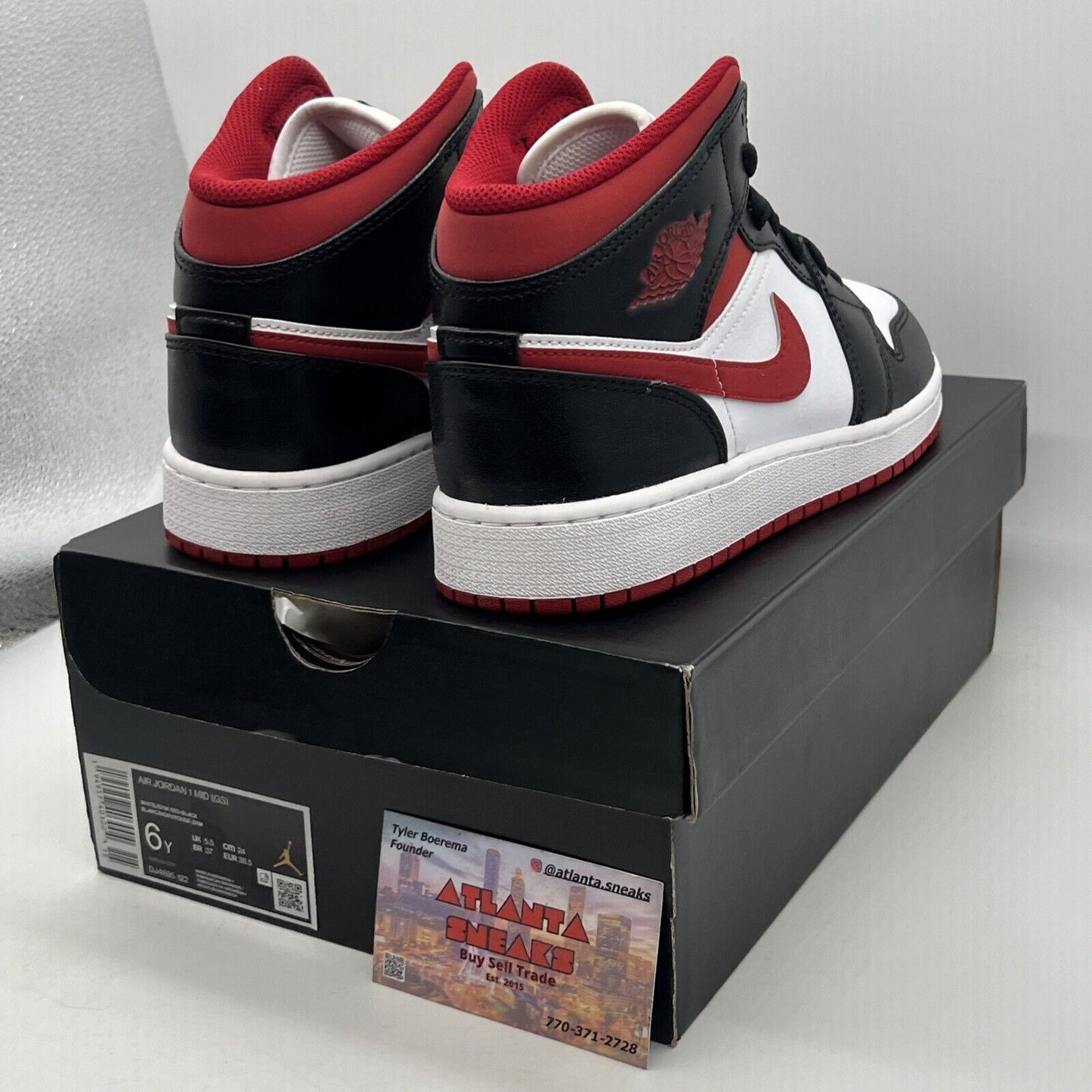 Size 6 - Jordan 1 Retro High OG Gym Red 2019 Black White Leather (DJ4695-122)