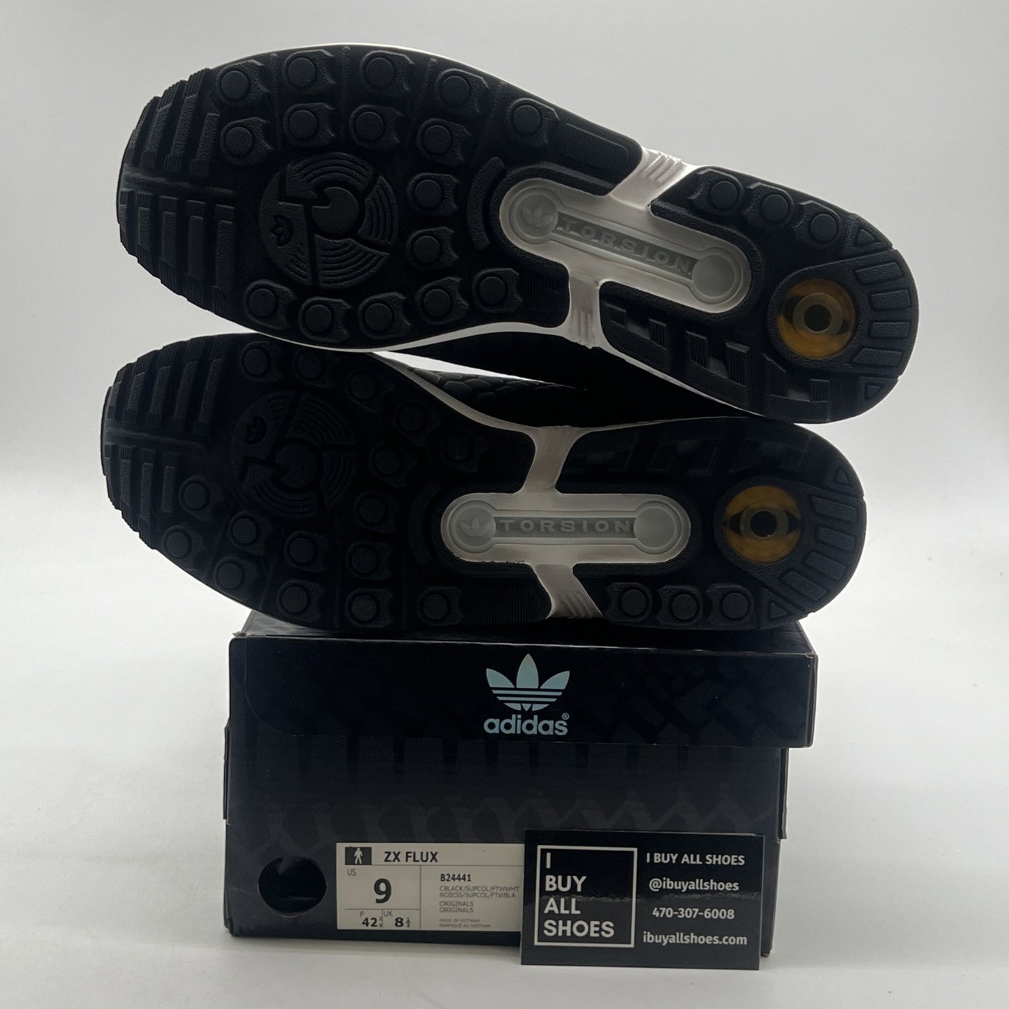Size 9 - Adidas ZX Flux Black Xeno Reflective (B24441)