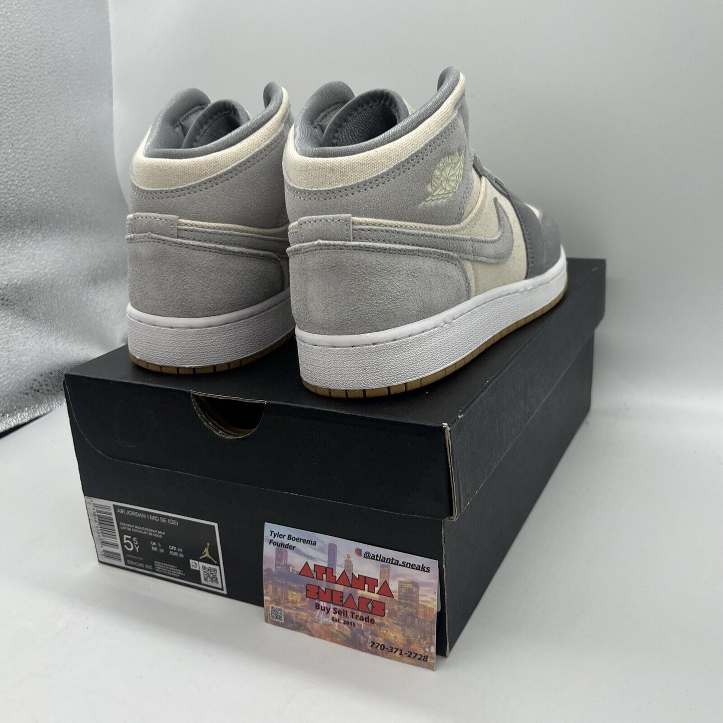 Size 7 - Jordan 1 Mid SE Coconut Milk Particle Gray