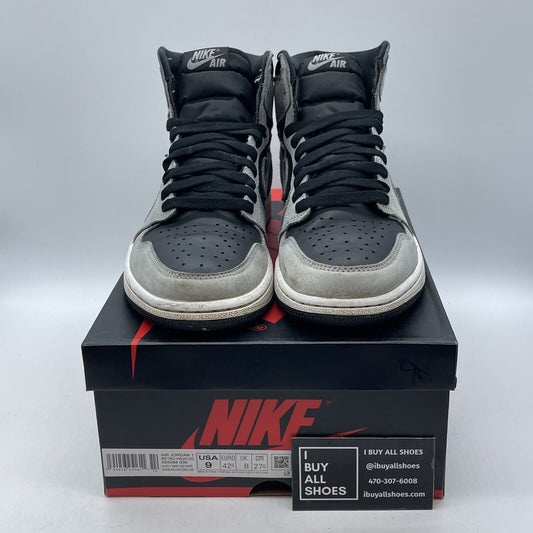 Size 9 - Jordan 1 Retro OG High Shadow 2.0 Grey Black Suede Leather (555088-035)