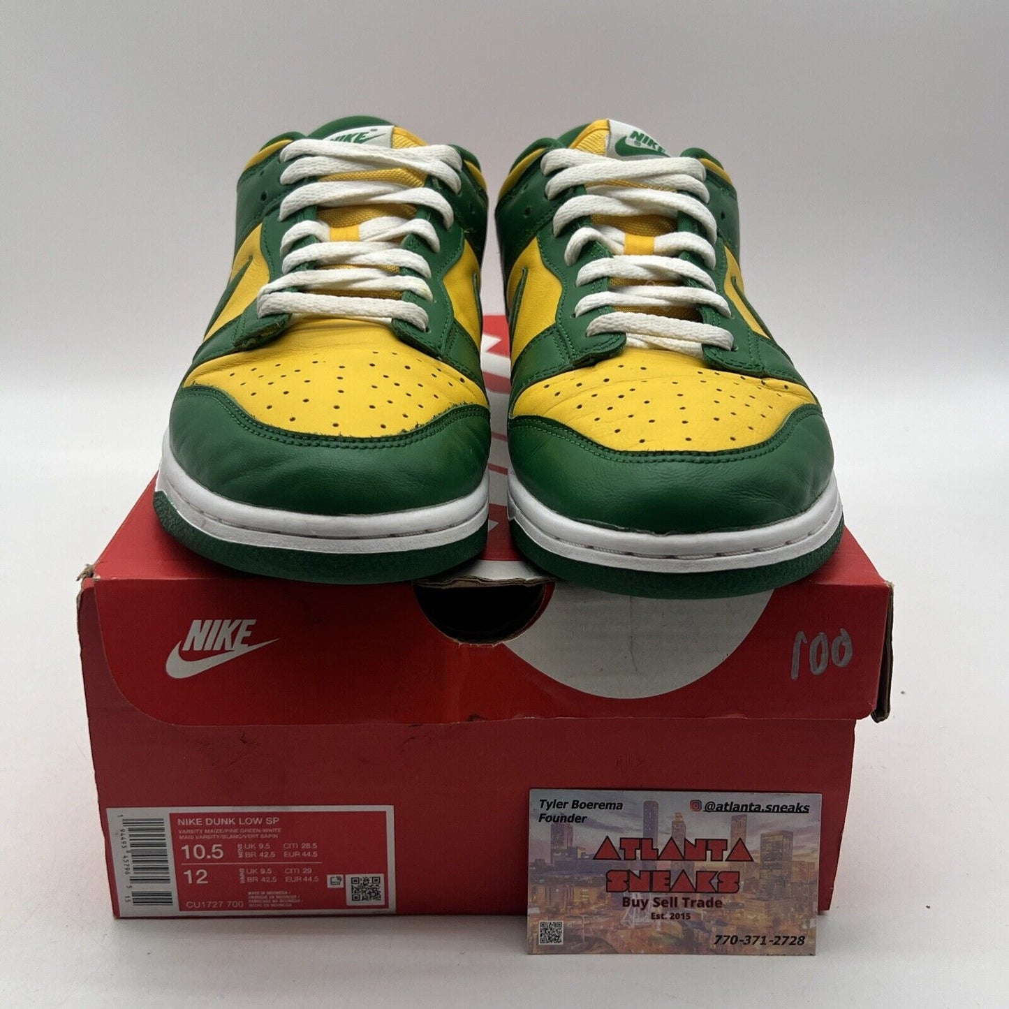 Size 10.5 - Nike Dunk SP 2020 Low Brazil Yellow Green White Leather (CU1727-700)