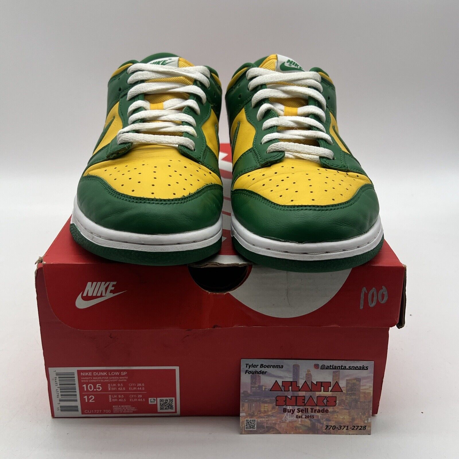 Size 10.5 - Nike Dunk SP 2020 Low Brazil Yellow Green White Leather (CU1727-700)